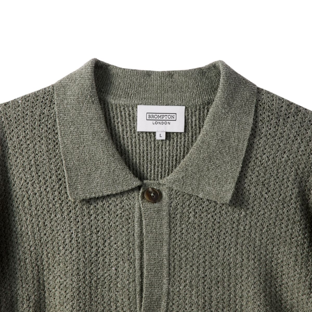 브롬톤 런던(BROMPTON LONDON) COLLAR NECK CARDIGAN - M/KHAKI (P242MCD512)