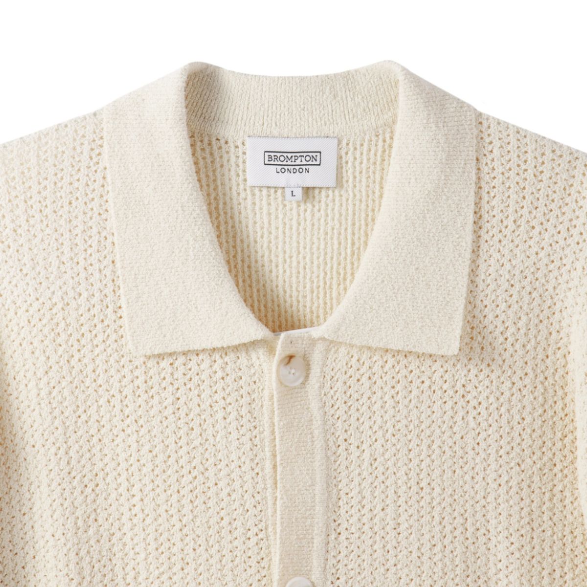 브롬톤 런던(BROMPTON LONDON) COLLAR NECK CARDIGAN - IVORY (P242MCD512)