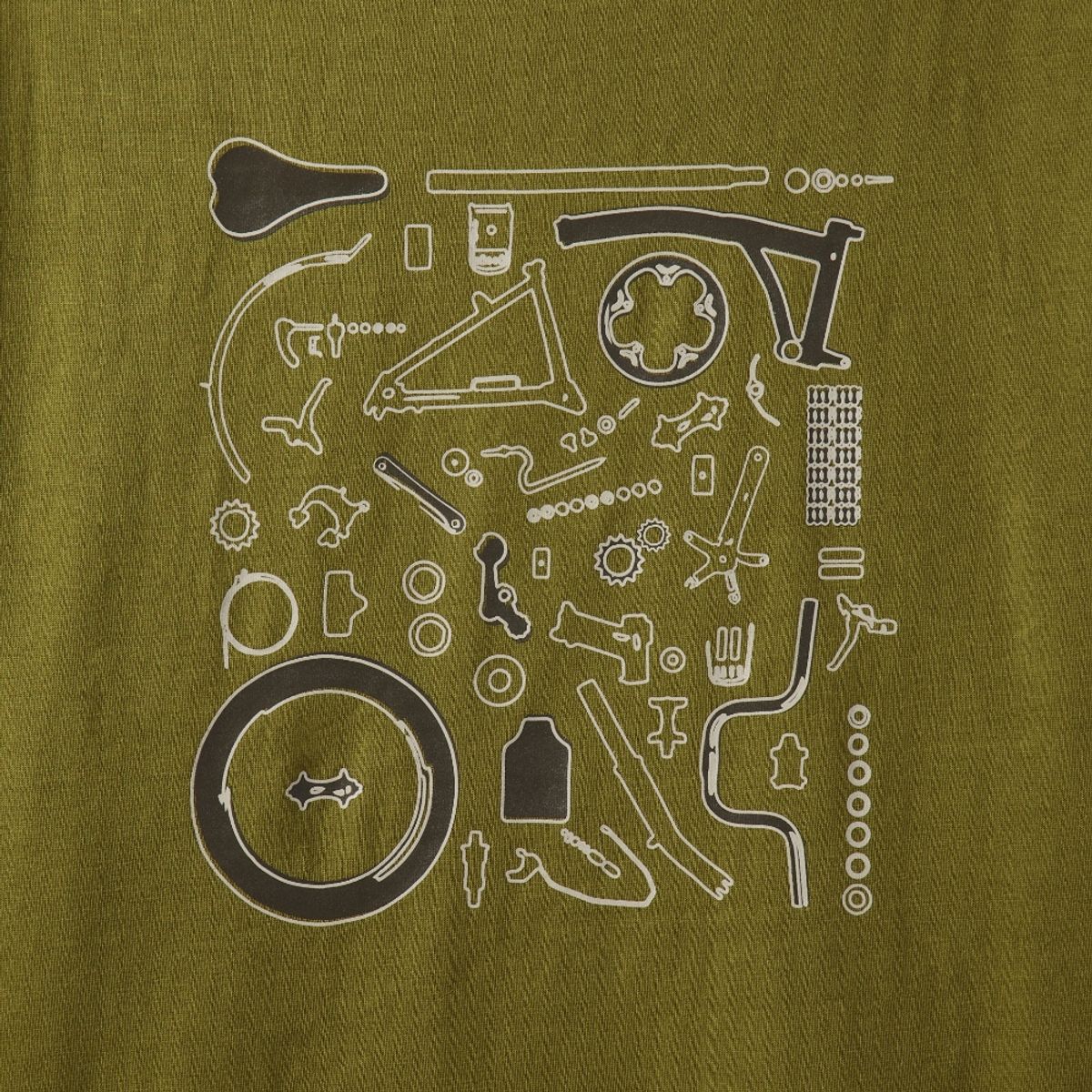 브롬톤 런던(BROMPTON LONDON) BROMPTON PARTS GRAPHIC T-SHIRT - OLIVE (P242UTS416)