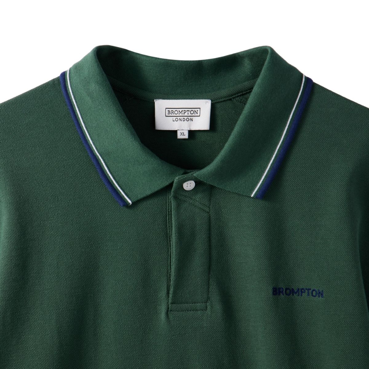 브롬톤 런던(BROMPTON LONDON) COLLAR T-SHIRT - D/GREEN (P242MPL510)