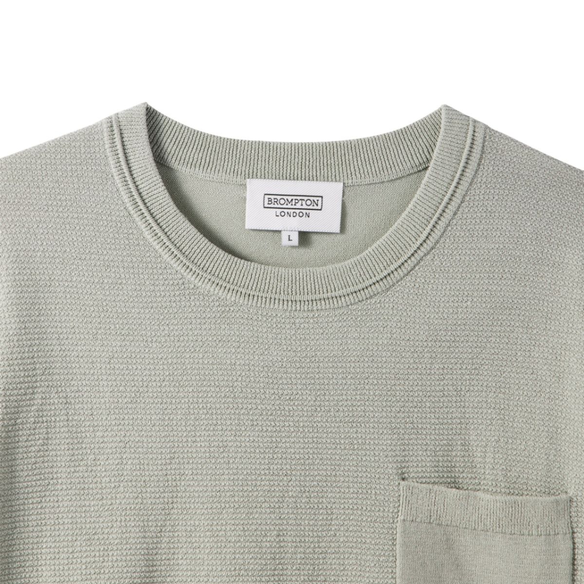 브롬톤 런던(BROMPTON LONDON) HALF SLEVE CHEST POCKET BASIC ROUND T-SHIRT - A/MINT (P242MKT515)