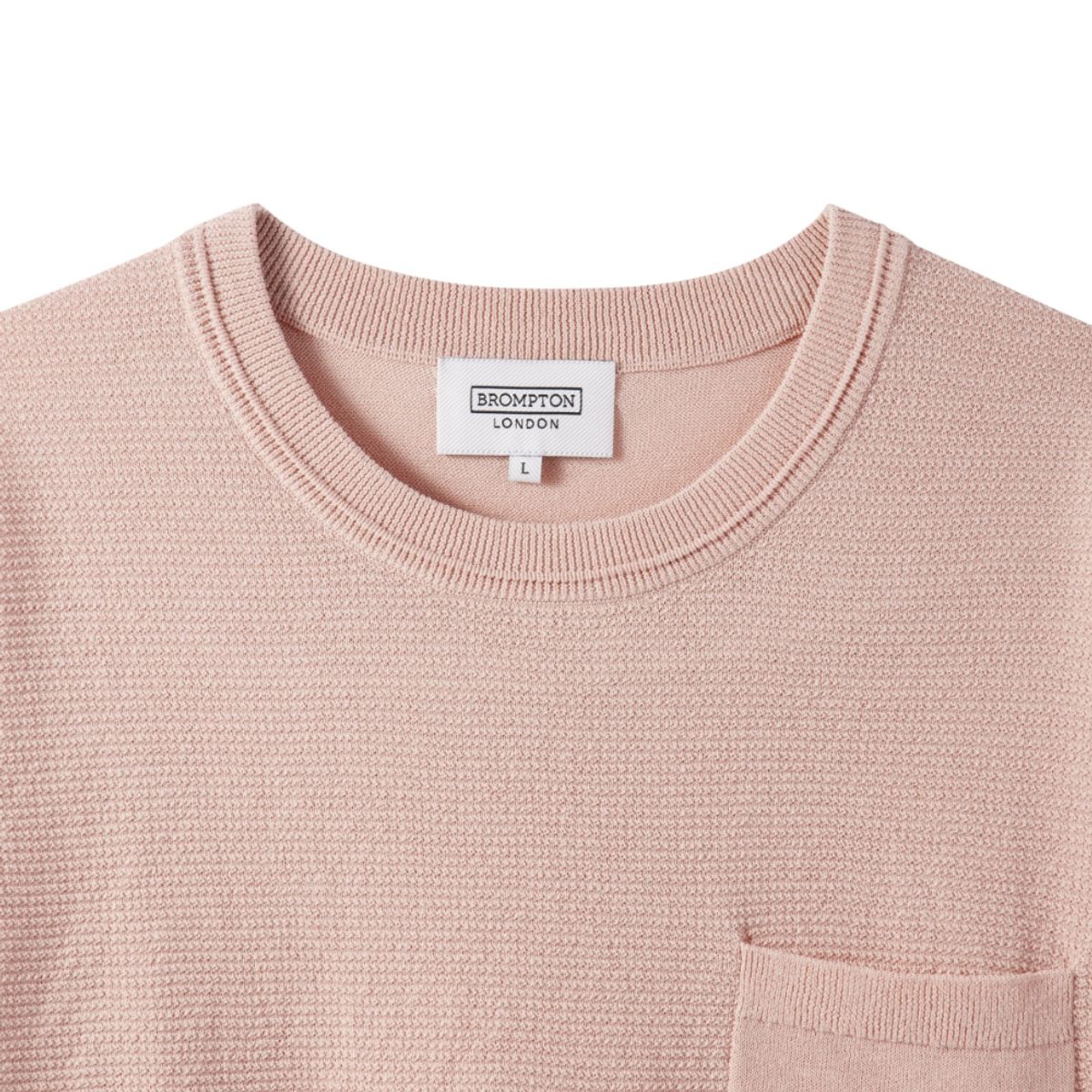 브롬톤 런던(BROMPTON LONDON) HALF SLEVE CHEST POCKET BASIC ROUND T-SHIRT - A/PINK (P242MKT515)