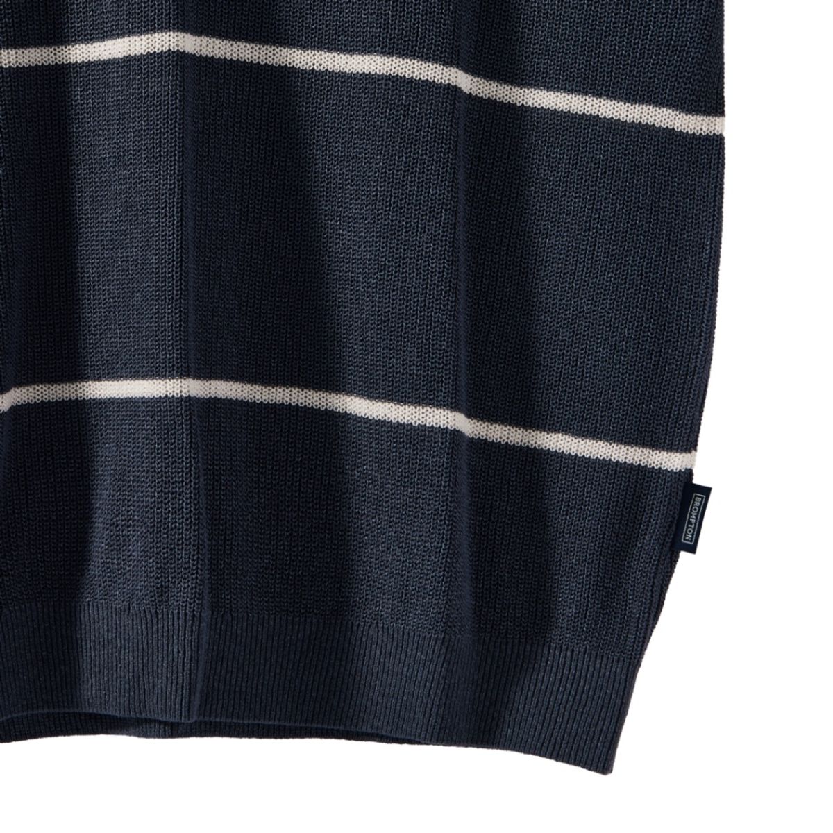 브롬톤 런던(BROMPTON LONDON) STRIPED COLLAR HALF SLEEVE KNIT - NAVY (P242MKT514)