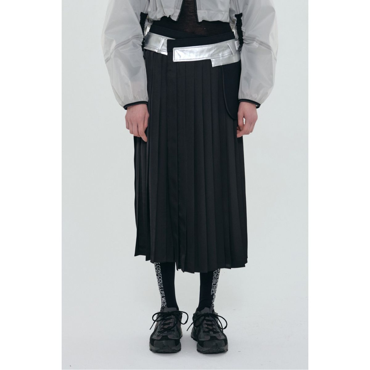 래코드(RECODE) Layered Detail Skirts_RQKAM24558BKX