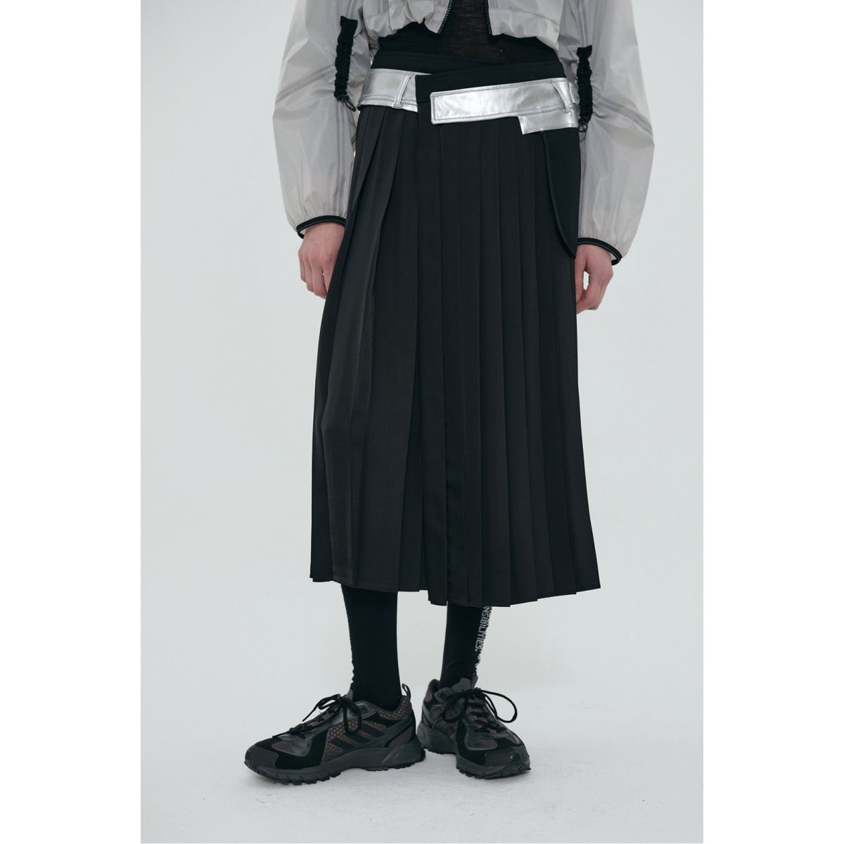 래코드(RECODE) Layered Detail Skirts_RQKAM24558BKX
