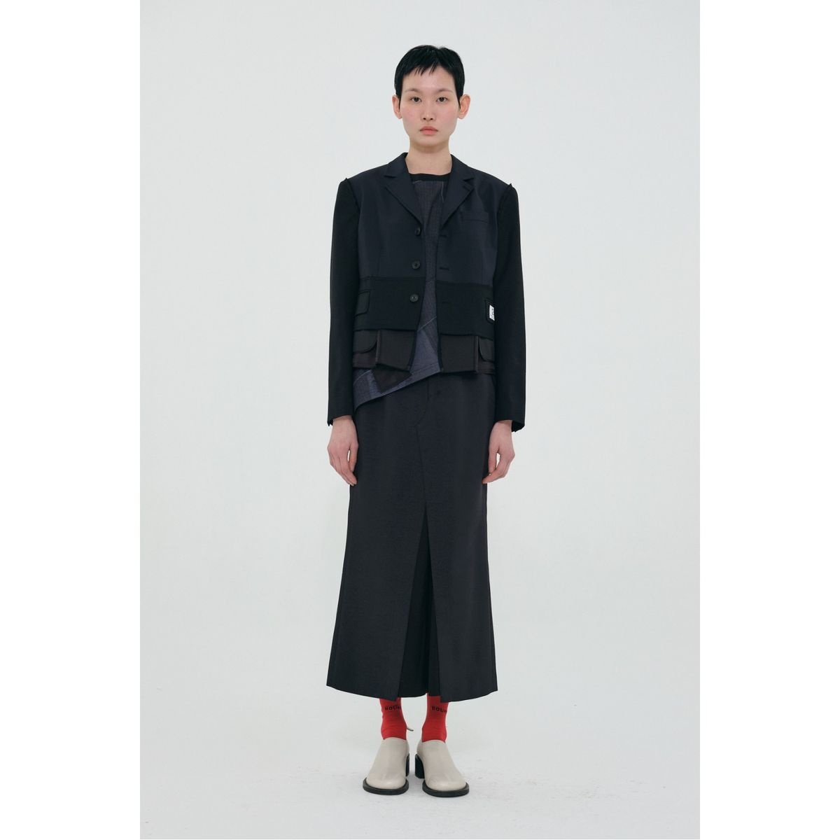 래코드(RECODE) Basic Suit Long Skirt_RQKAS24525BKX