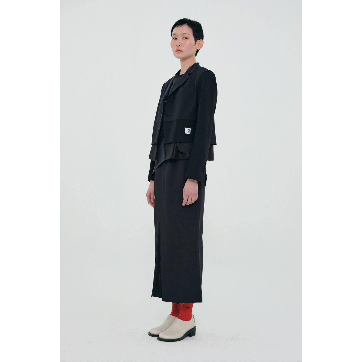 래코드(RECODE) Basic Suit Long Skirt_RQKAS24525BKX