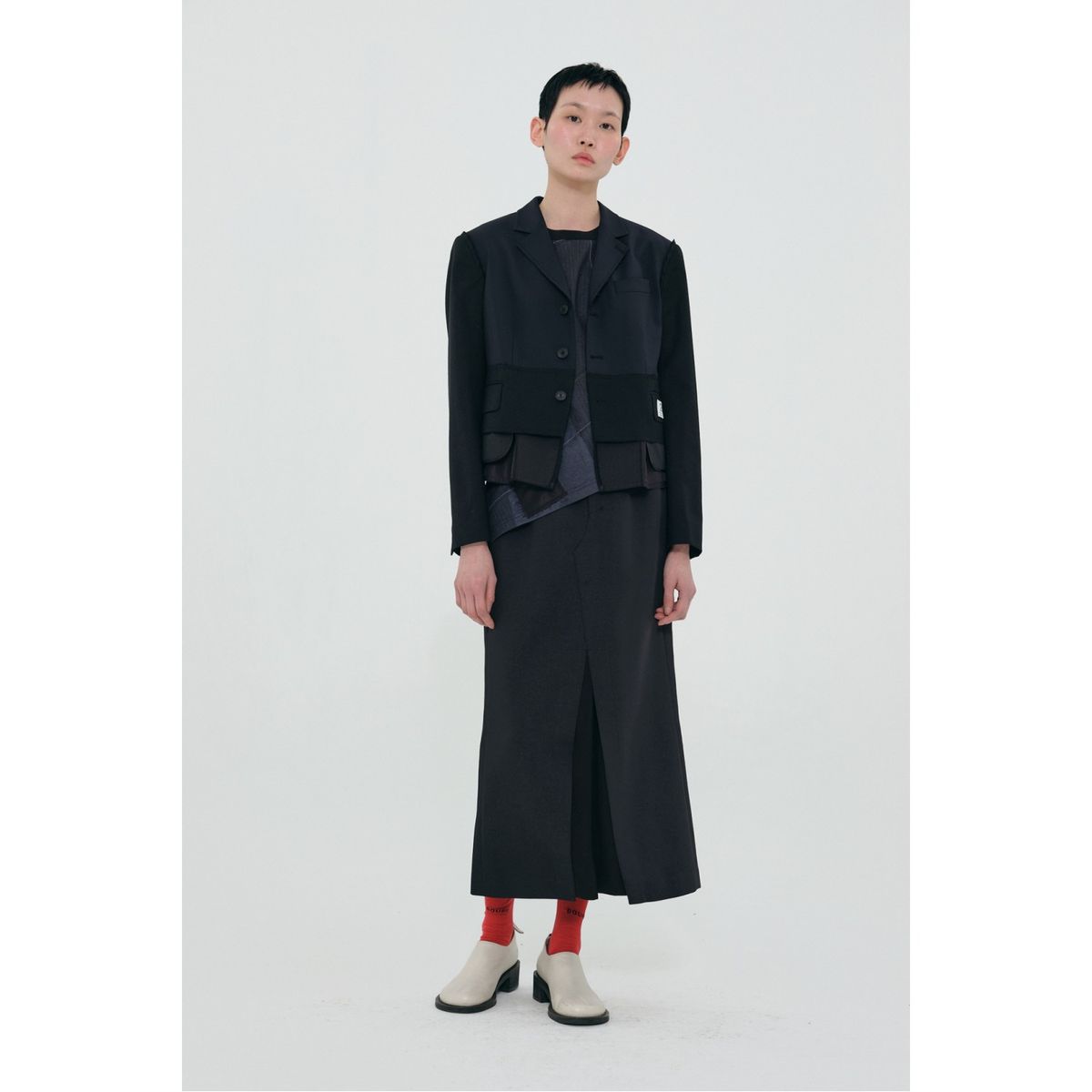 래코드(RECODE) Basic Suit Long Skirt_RQKAS24525BKX