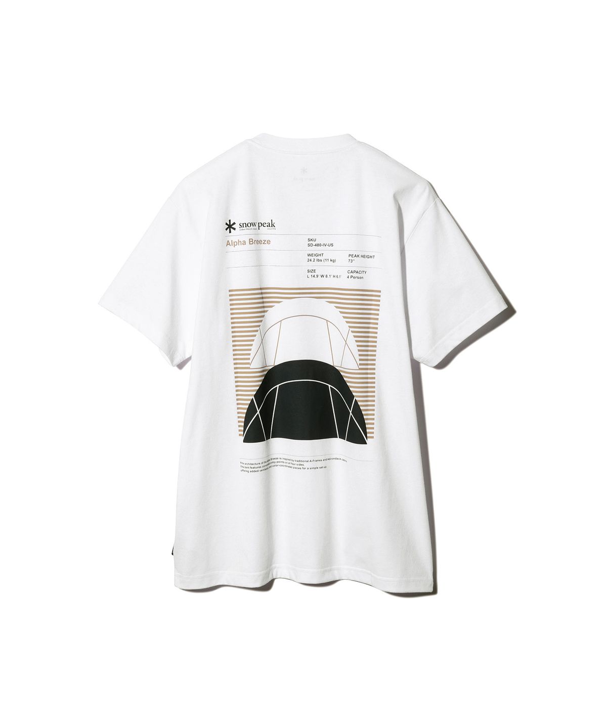 스노우피크(SNOWPEAK) 알파브리즈 타이포그래피 티셔츠 - 화이트 / TS-24SU001WH
