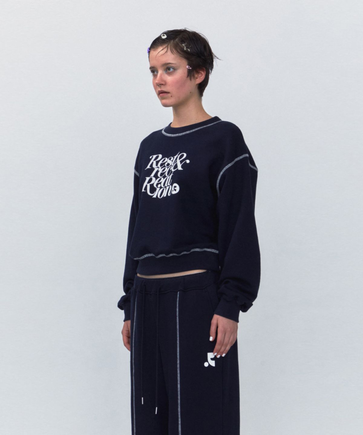 레스트앤레크레이션(REST&RECREATION) RR COLORATION SWEATSHIRT_NAVY