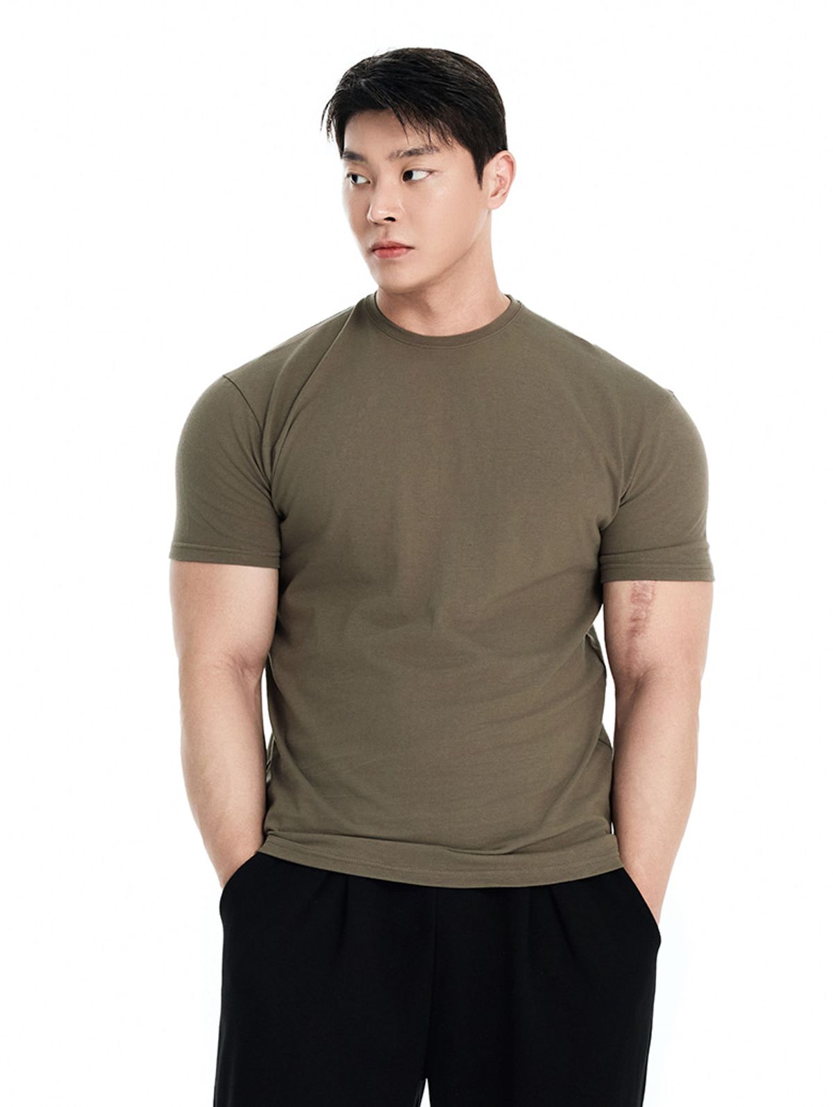 바이젝(BYSEC) [SET] 더블코튼 무지 머슬핏 반팔 티셔츠_7Color