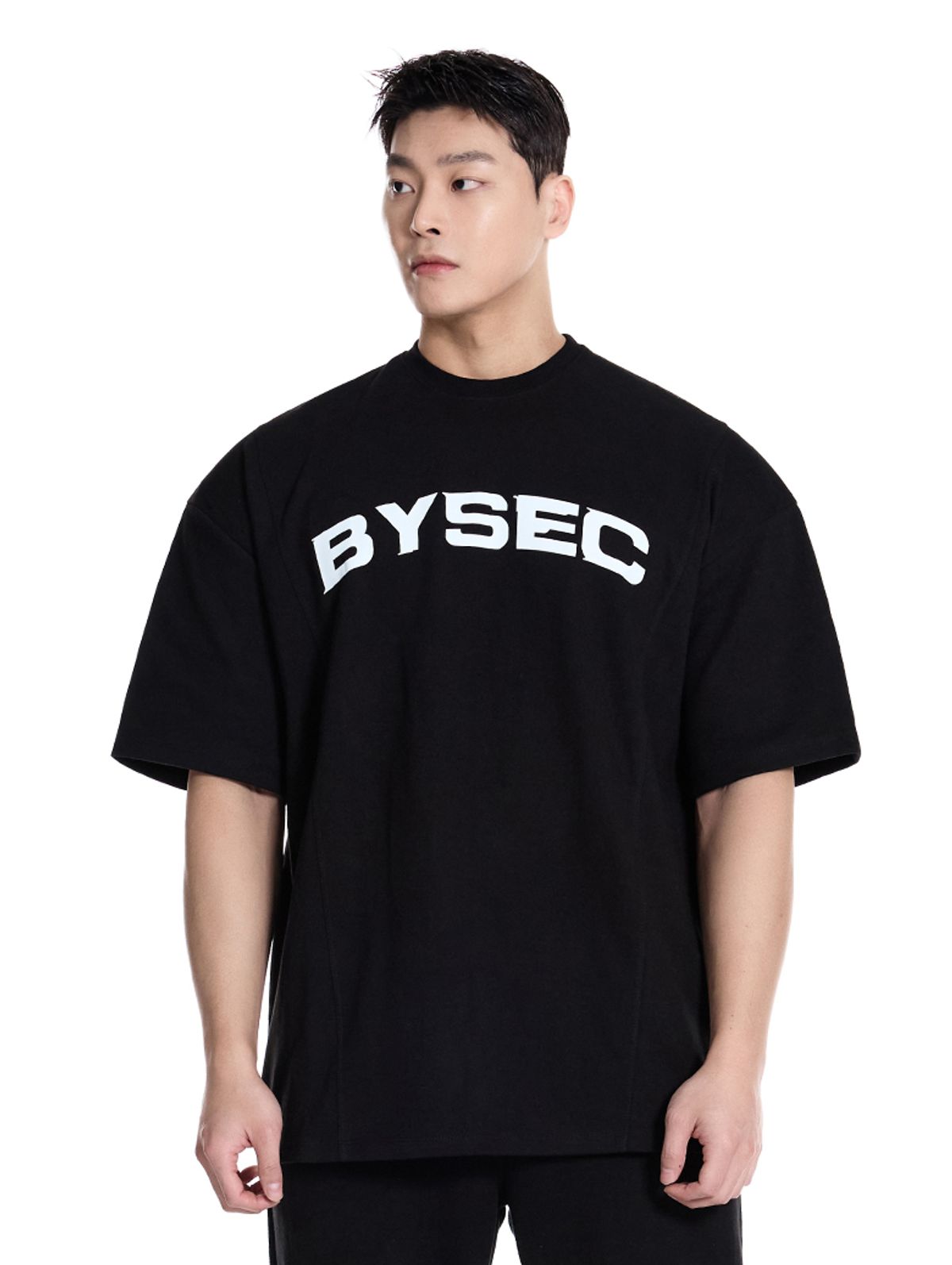 바이젝(BYSEC) [SET] 퍼펙트 특양면 빅로고 오버핏 반팔 티셔츠_2Color