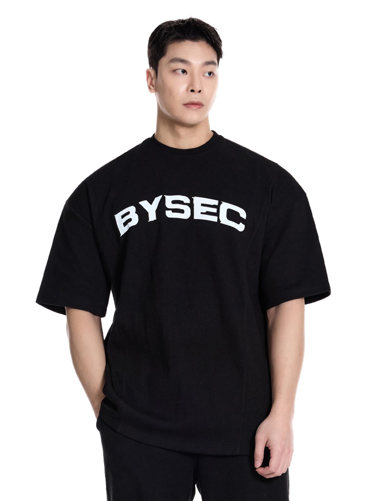 바이젝(BYSEC) [SET] 퍼펙트 특양면 빅로고 오버핏 반팔 티셔츠_2Color