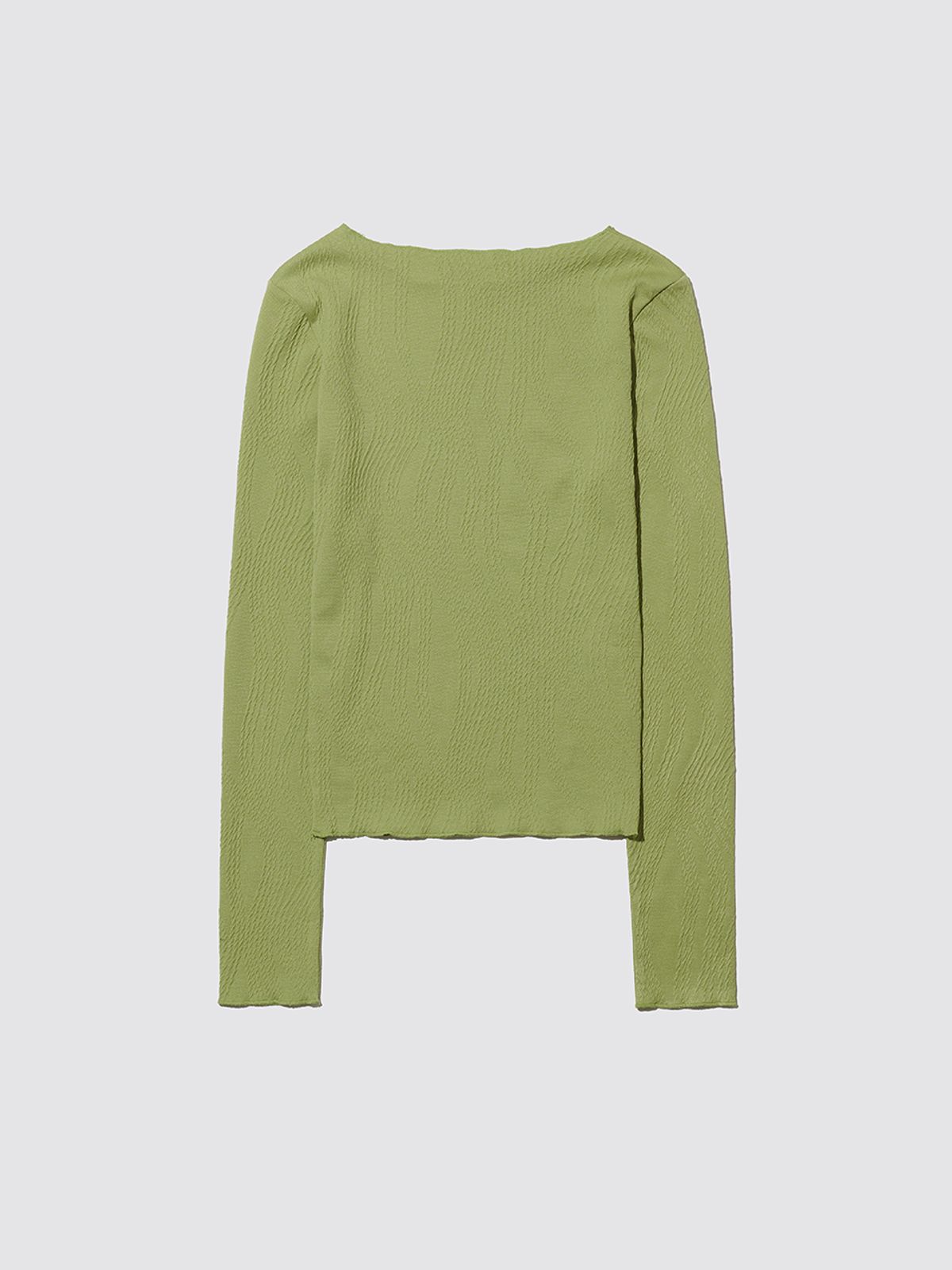민더리(MEENDERI) JACQUARD LONG SLEEVE TOP - GREEN