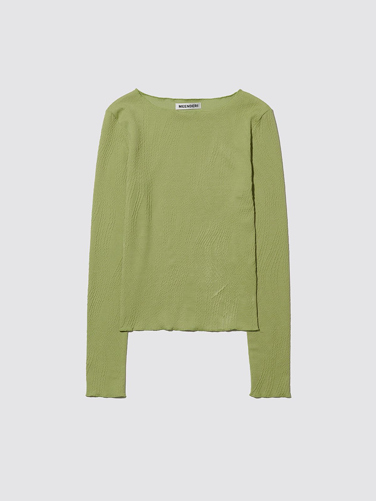 민더리(MEENDERI) JACQUARD LONG SLEEVE TOP - GREEN