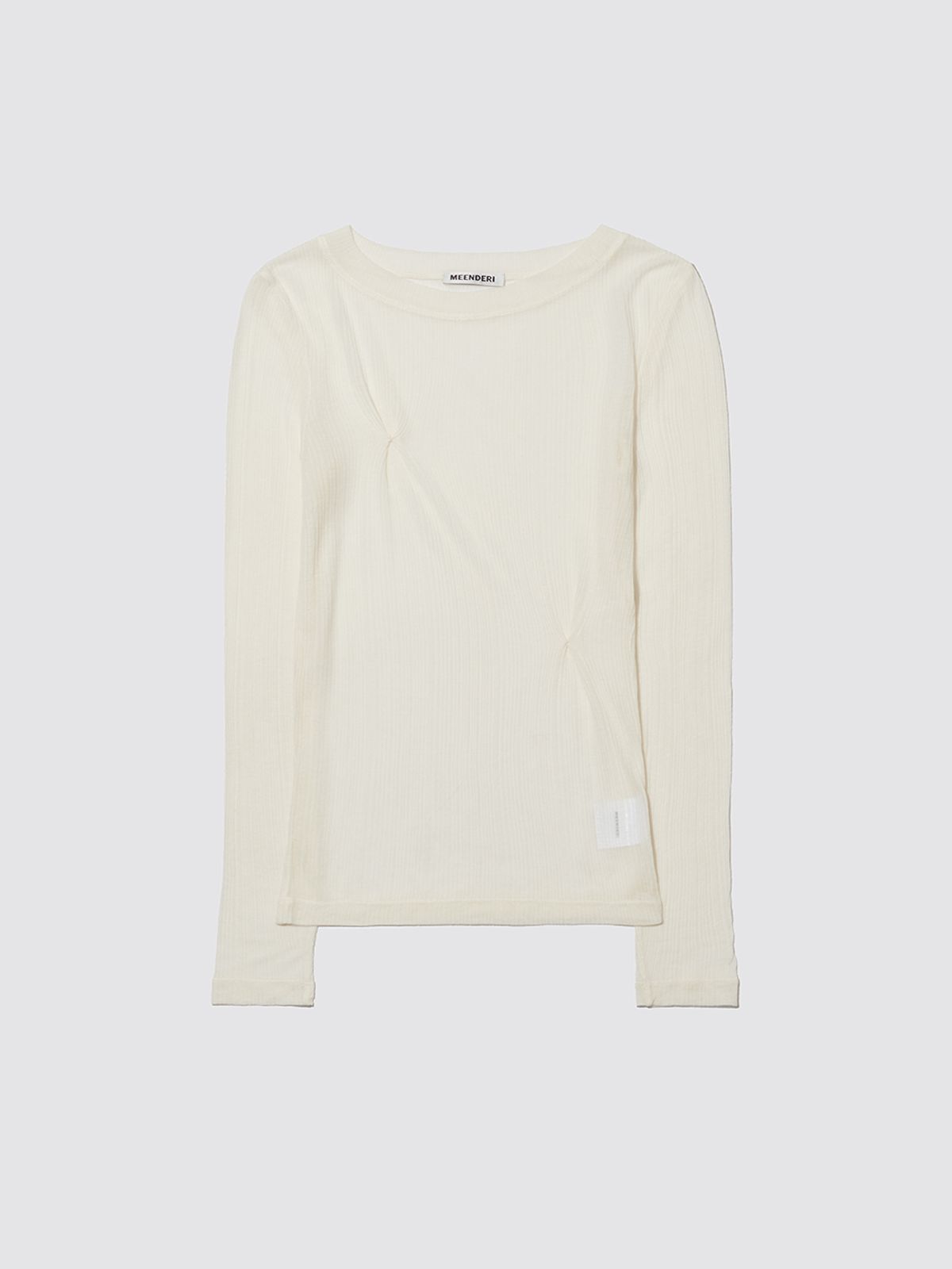 민더리(MEENDERI) PINCHED SEE-THROUGH TOP - IVORY