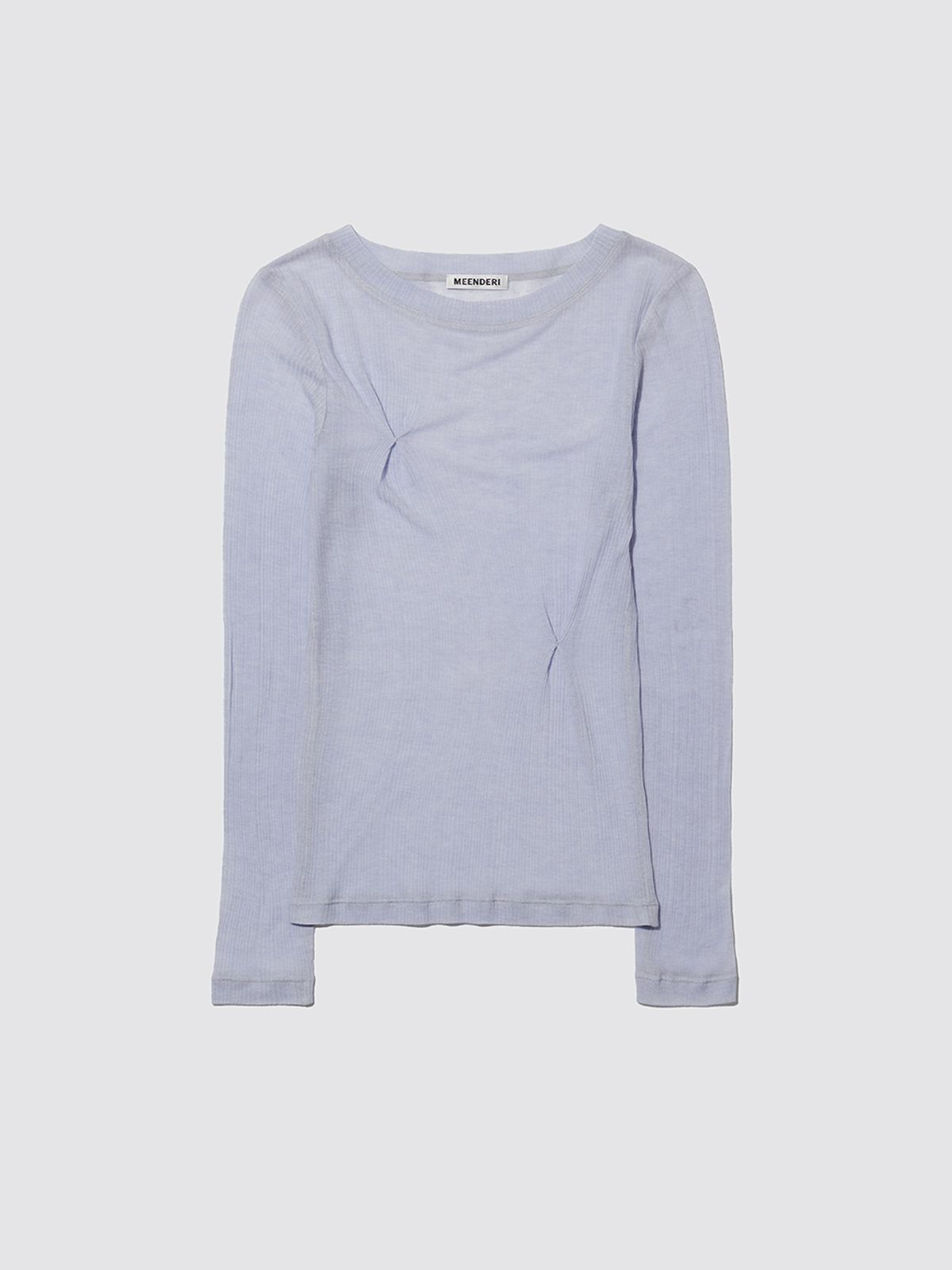 민더리(MEENDERI) PINCHED SEE-THROUGH TOP  - SKY BLUE