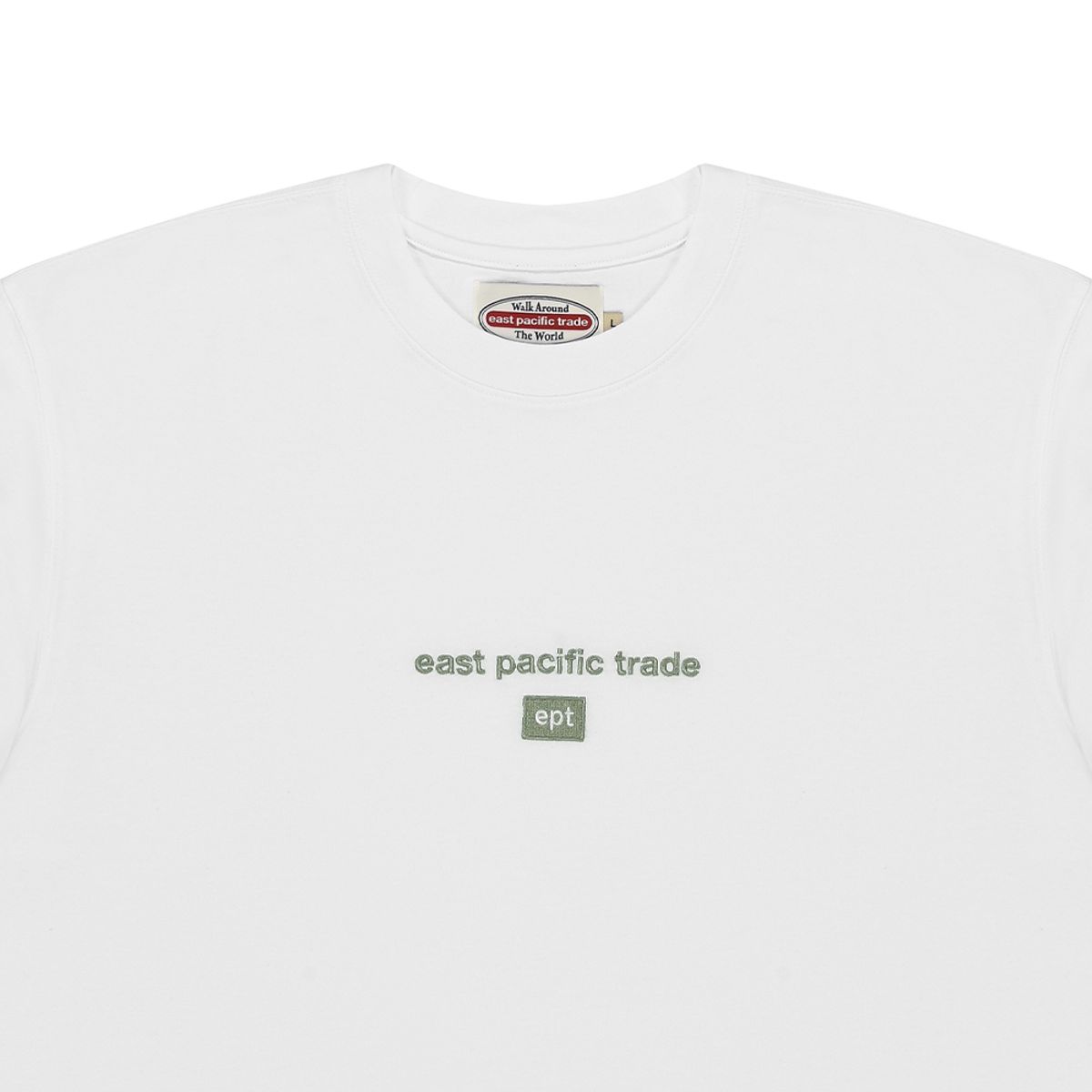 이피티(EPT) EMBROIDERED LOGO T-SHIRT (WHITE/KHAKI)