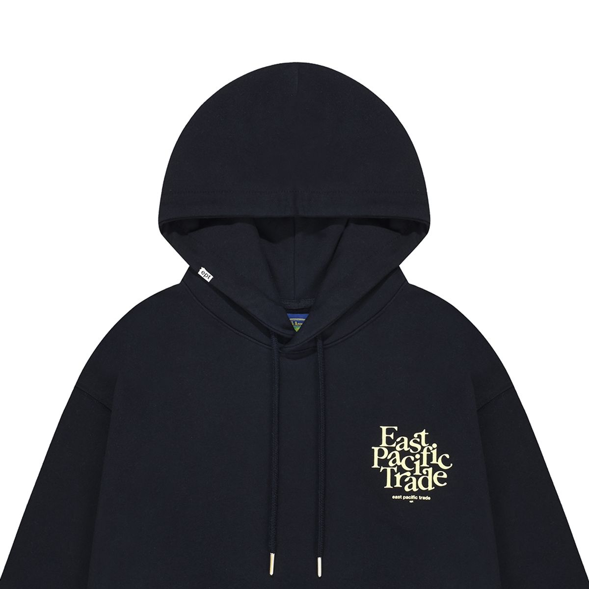 이피티(EPT) SERIF LOGO HOODIE (NAVY)