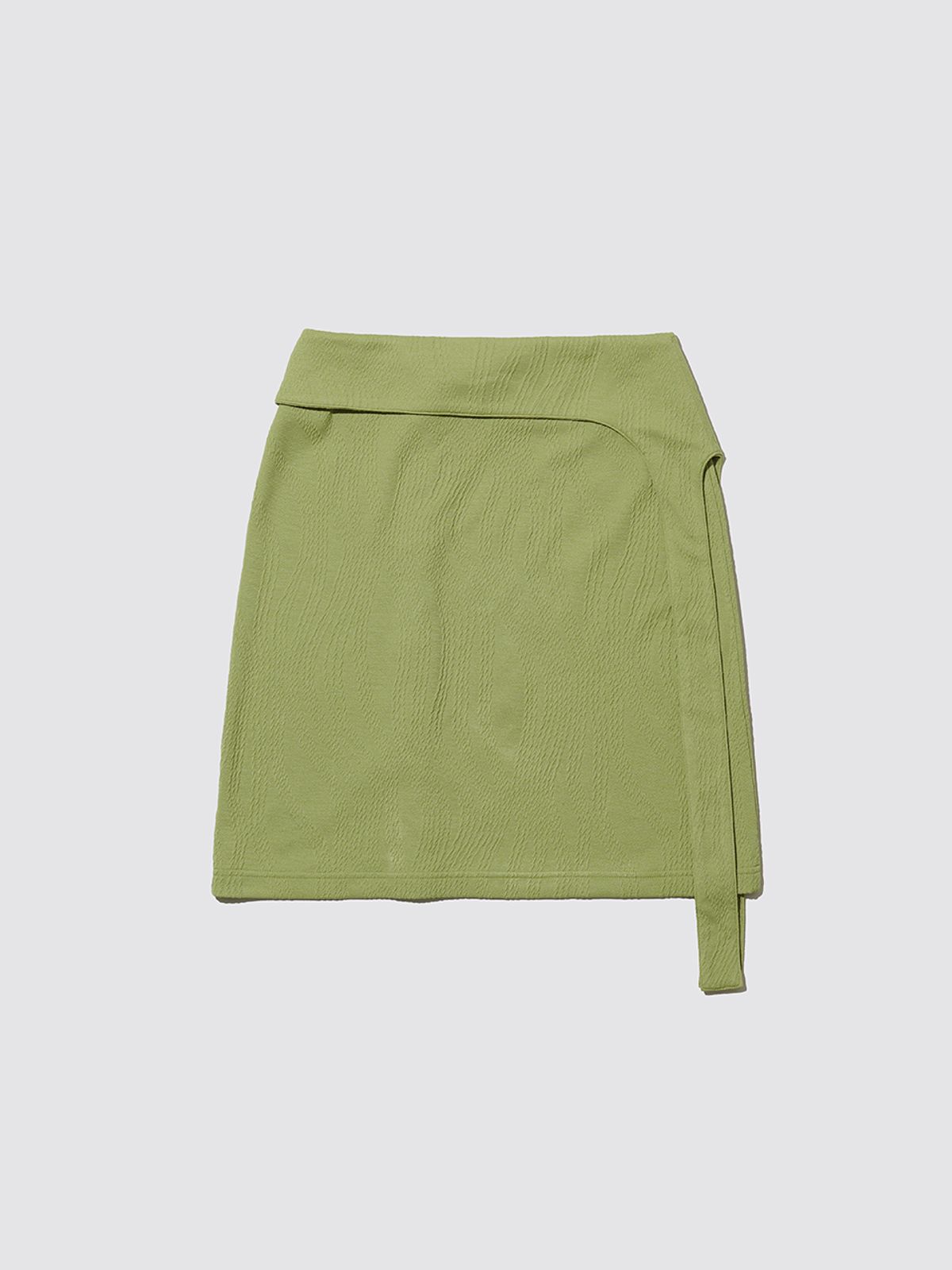 민더리(MEENDERI) JACQUARD BUTTON SKIRT - GREEN