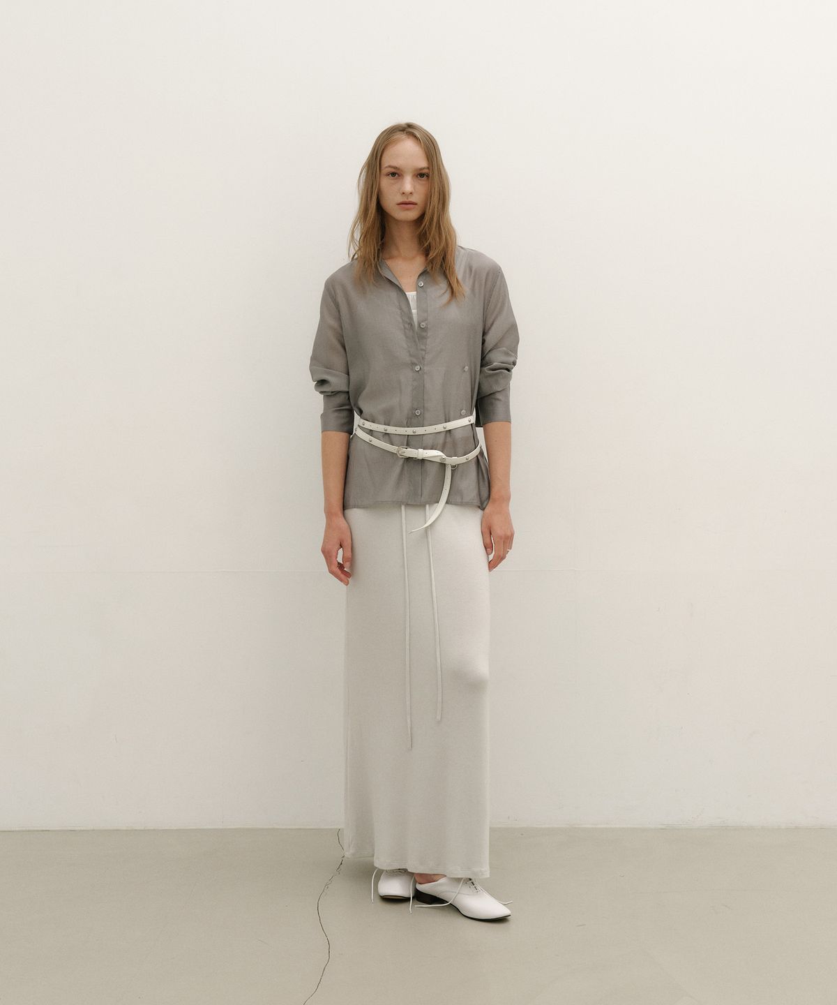 로우타이드(LOW TIDE) STUD LONG BELT [WHITE]