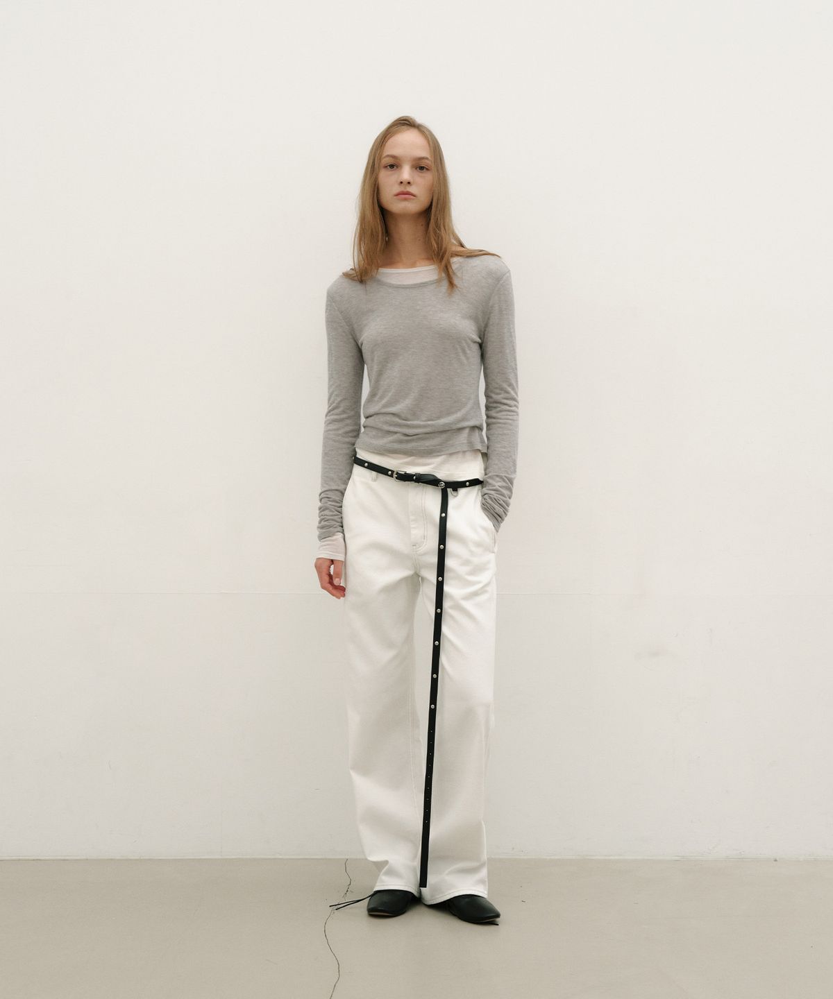 로우타이드(LOW TIDE) STUD LONG BELT [BLACK]