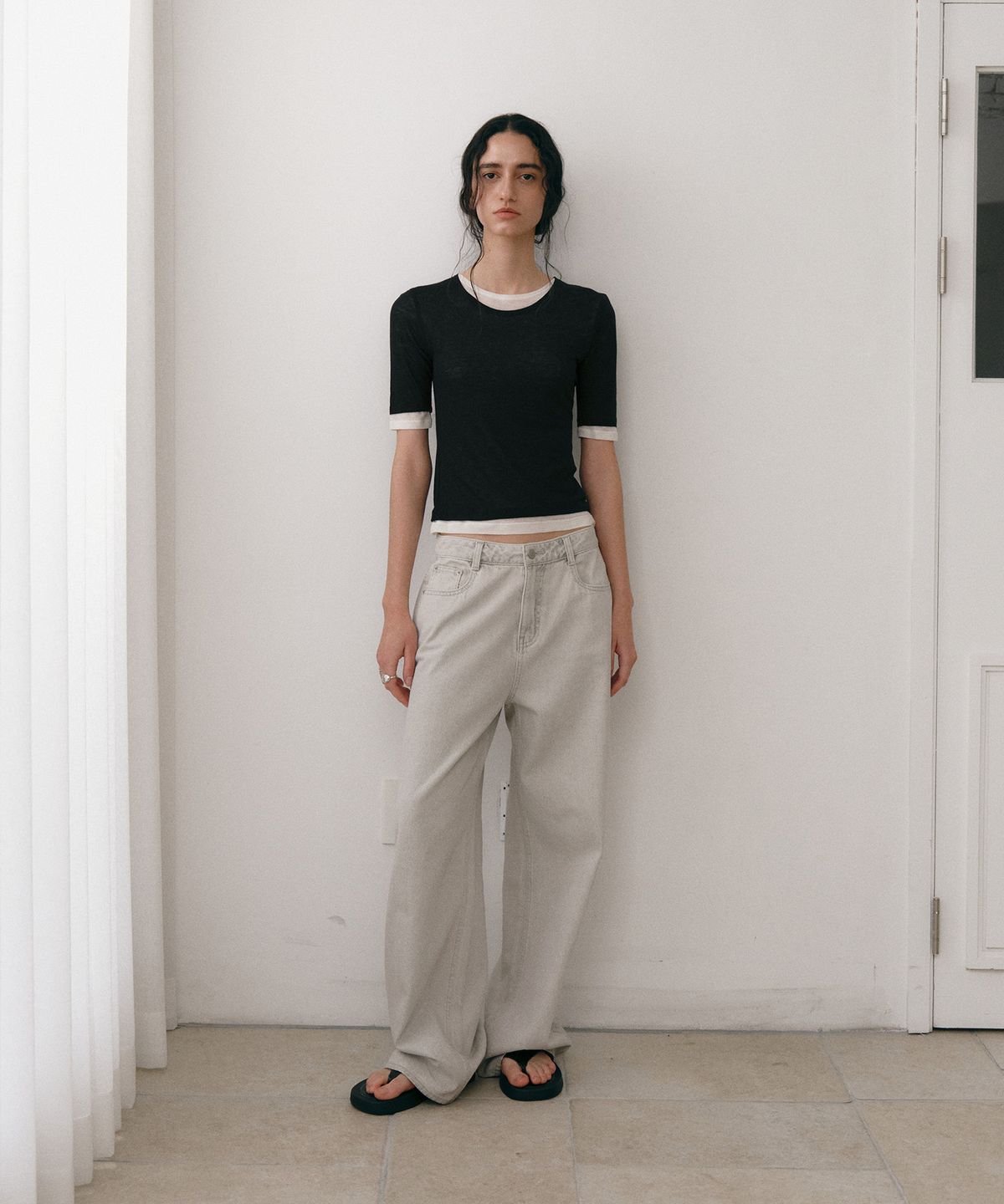 로우타이드(LOW TIDE) LAYERED T-SHIRT [BLACK]
