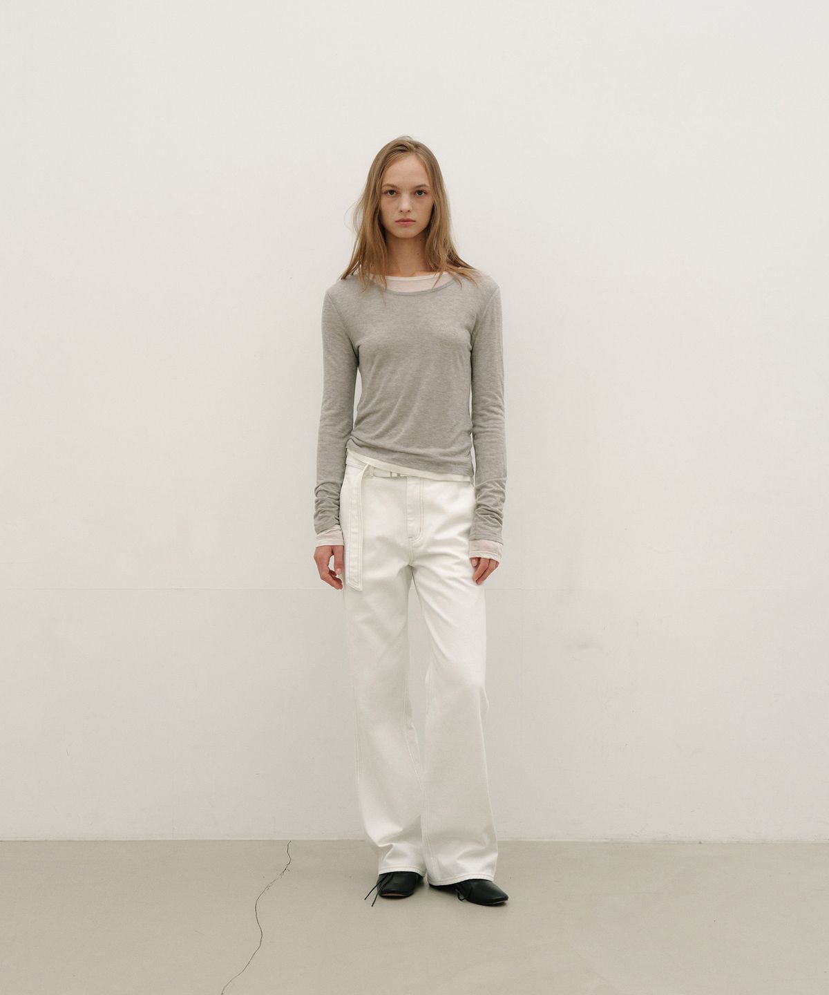 로우타이드(LOW TIDE) LAYERED LONG SLEEVE T-SHIRT [GREY]