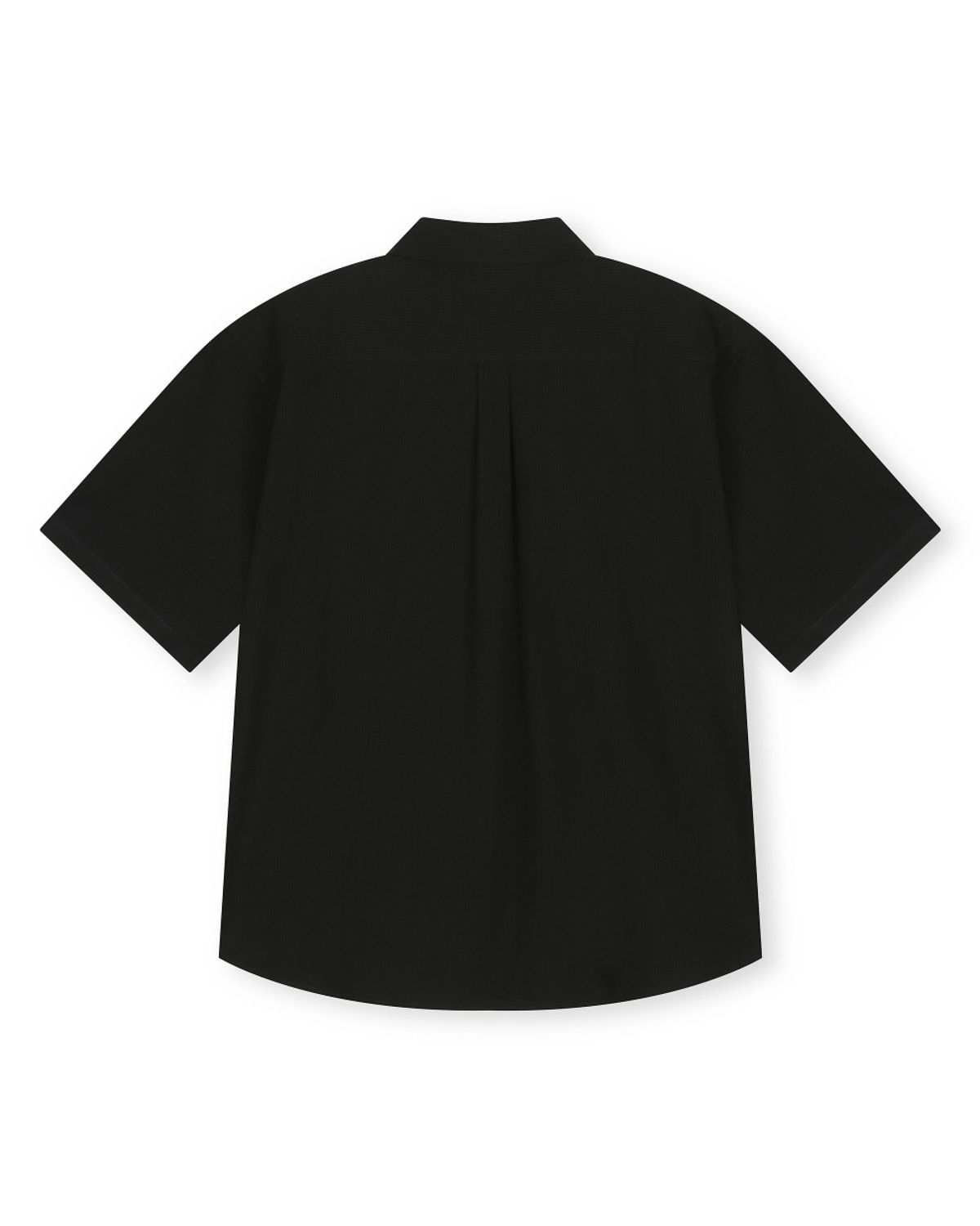 비슬로우(BESLOW) RIPPLE COTTON HALF SHIRT BLACK