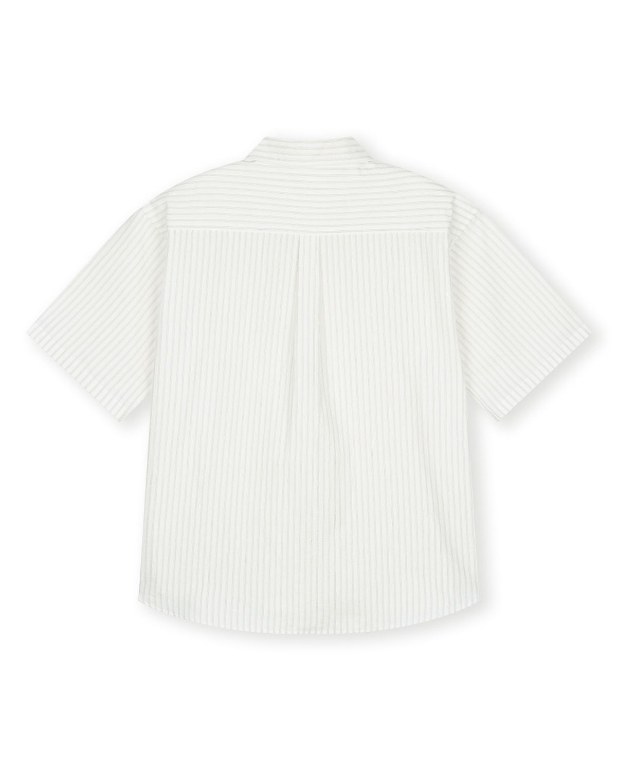 비슬로우(BESLOW) RIPPLE COTTON HALF SHIRT BEIGE STRIPE