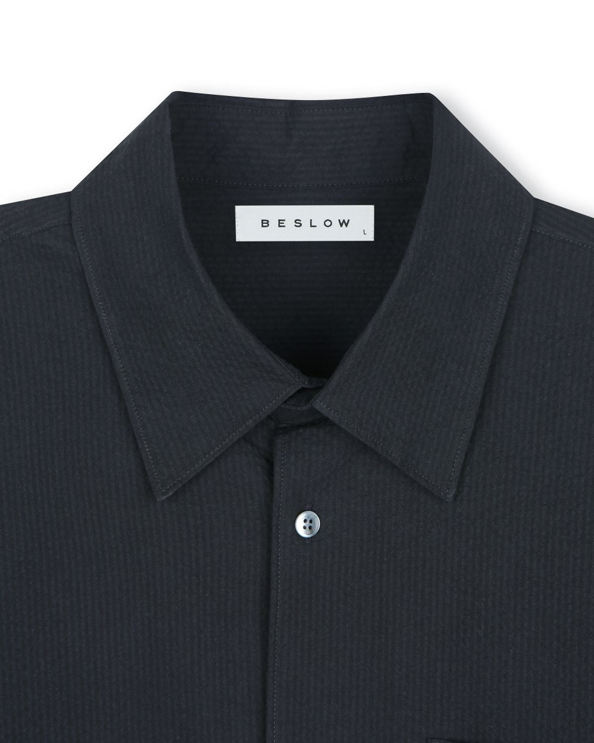 비슬로우(BESLOW) RIPPLE COTTON SHIRT NAVY