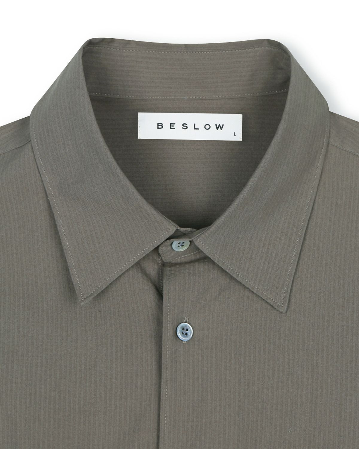 비슬로우(BESLOW) RIPPLE COTTON SHIRT DARK BEIGE