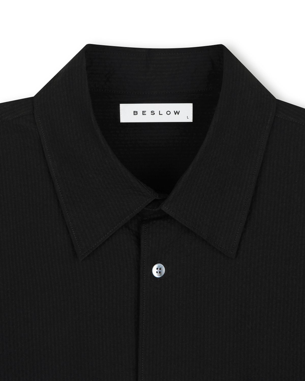 비슬로우(BESLOW) RIPPLE COTTON SHIRT BLACK