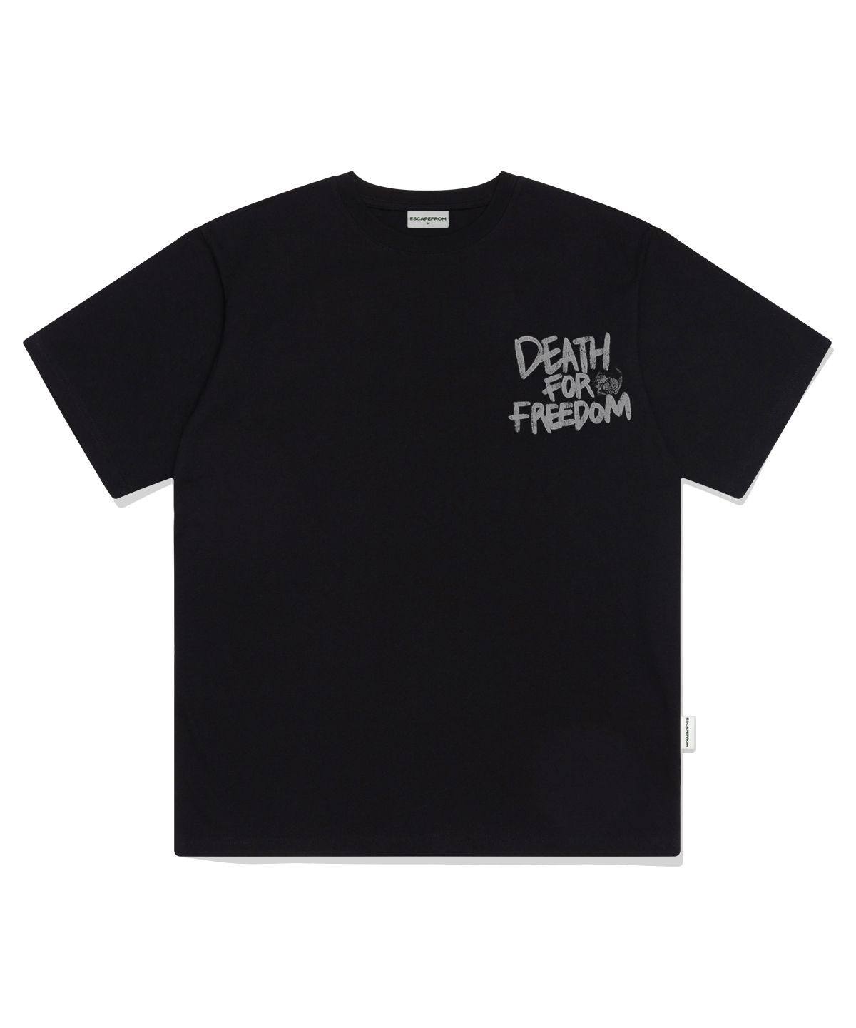 이스케이프프롬(ESCAPEFROM) Death for Freedom 프린트 오버핏 반팔티 블랙