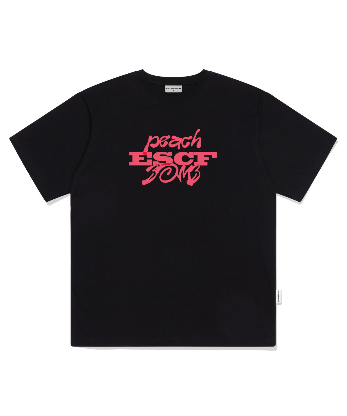 이스케이프프롬(ESCAPEFROM) 블랙 피치밤 프린트 오버핏 반팔티 블랙