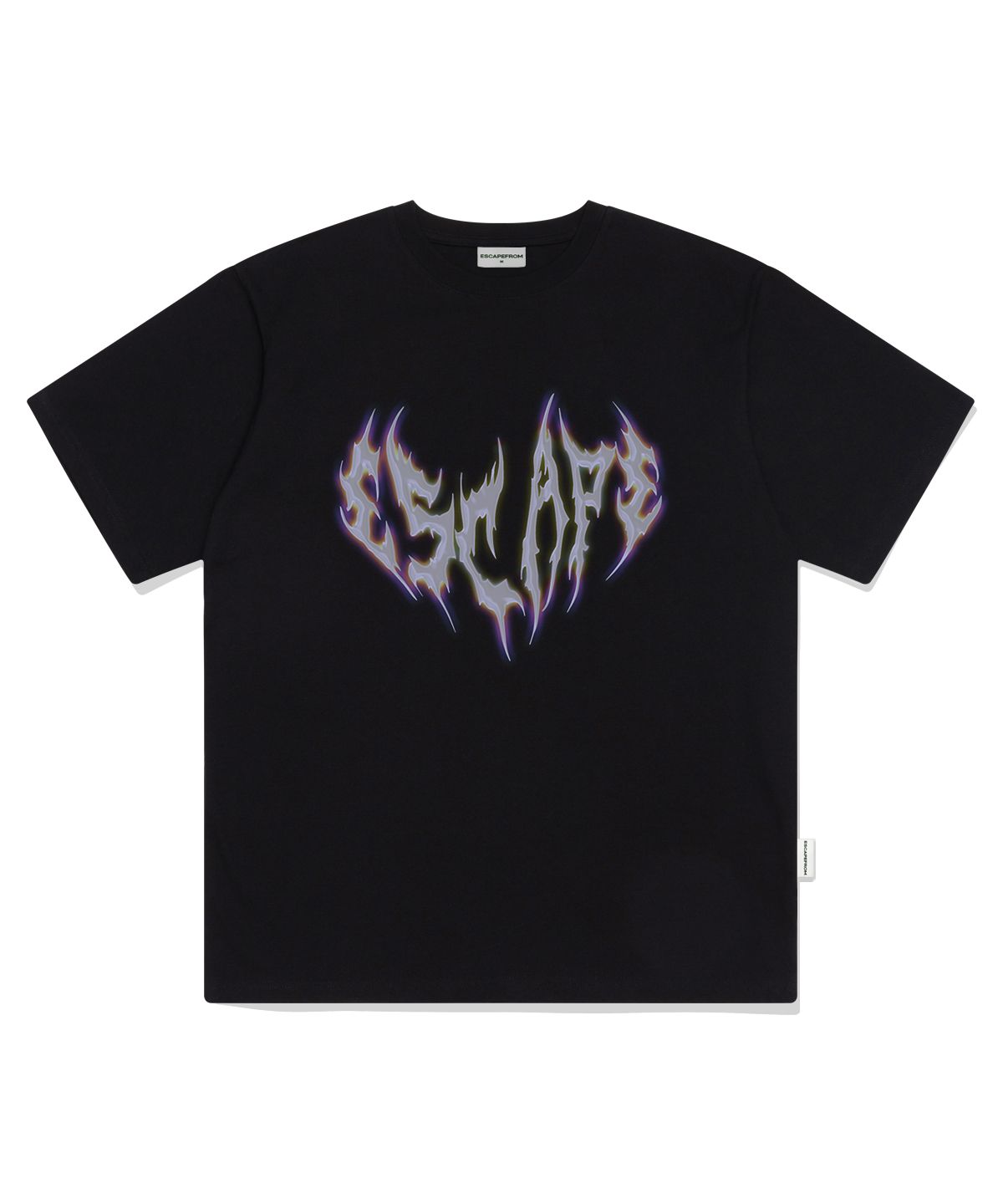 이스케이프프롬(ESCAPEFROM) THORN LOGO 프린트 오버핏 반팔티 블랙