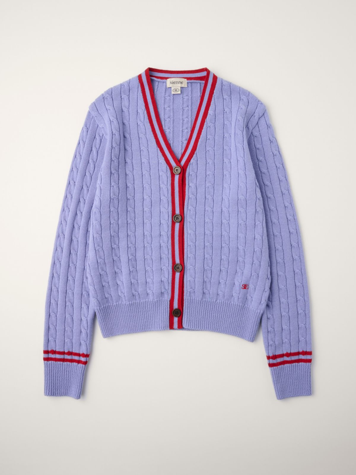 시엔느(SIENNE) Cleo Cable Cardigan (Light Purple)