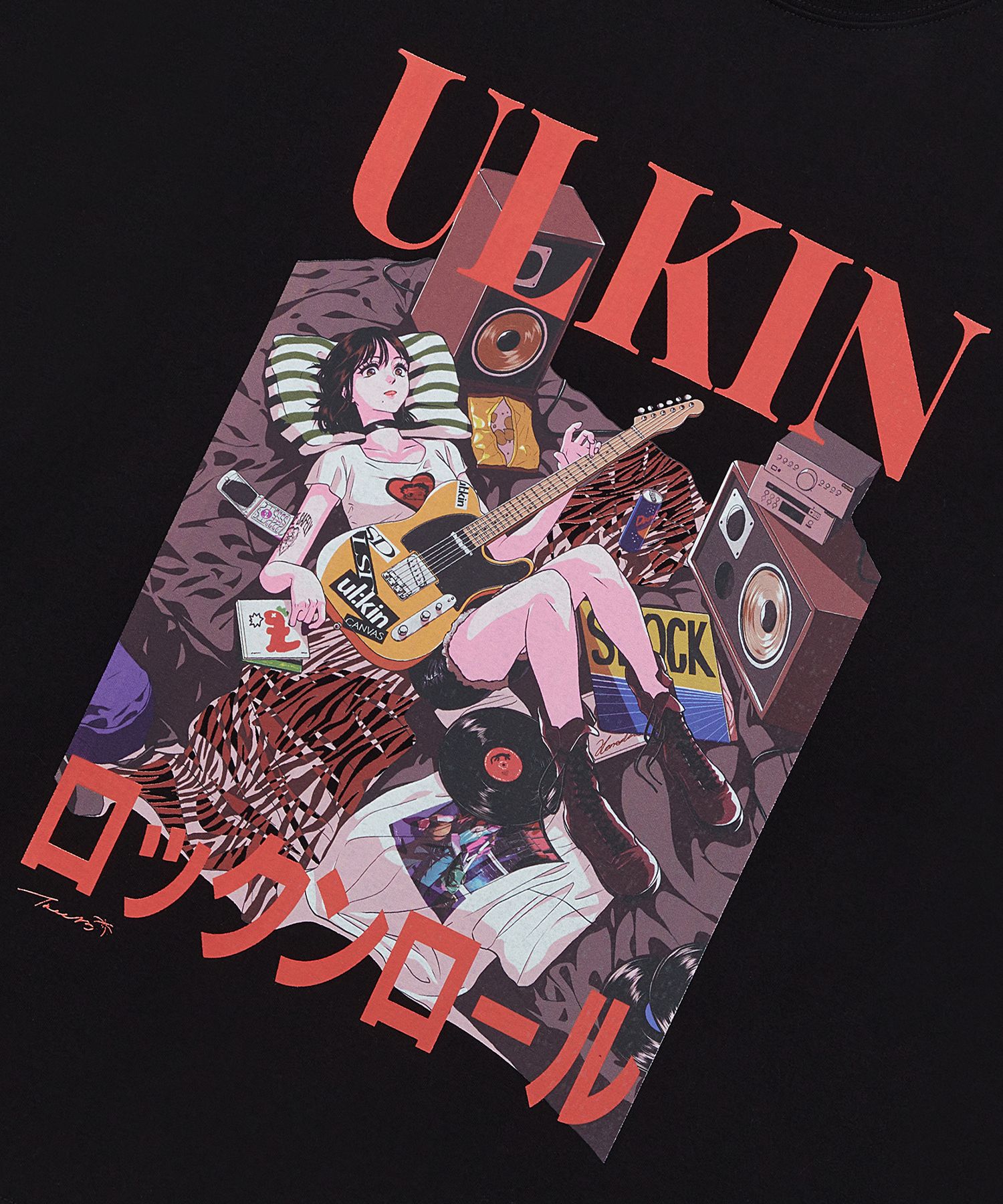 ★【UL:KIN】★ULKIN X TREE 13 Artist T-Shirt_Fairlad.y 2★ ULKIN X TREE 13 Artist T-Shirt_Night_Black - ULKIN