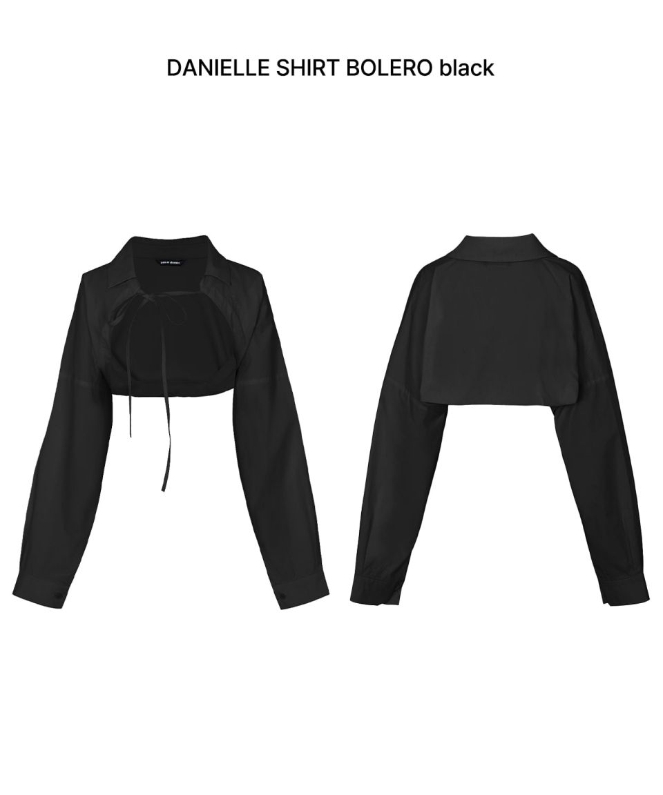 MUSINSA | PAINORPLEASURE DANIELLE SHIRT BOLERO black