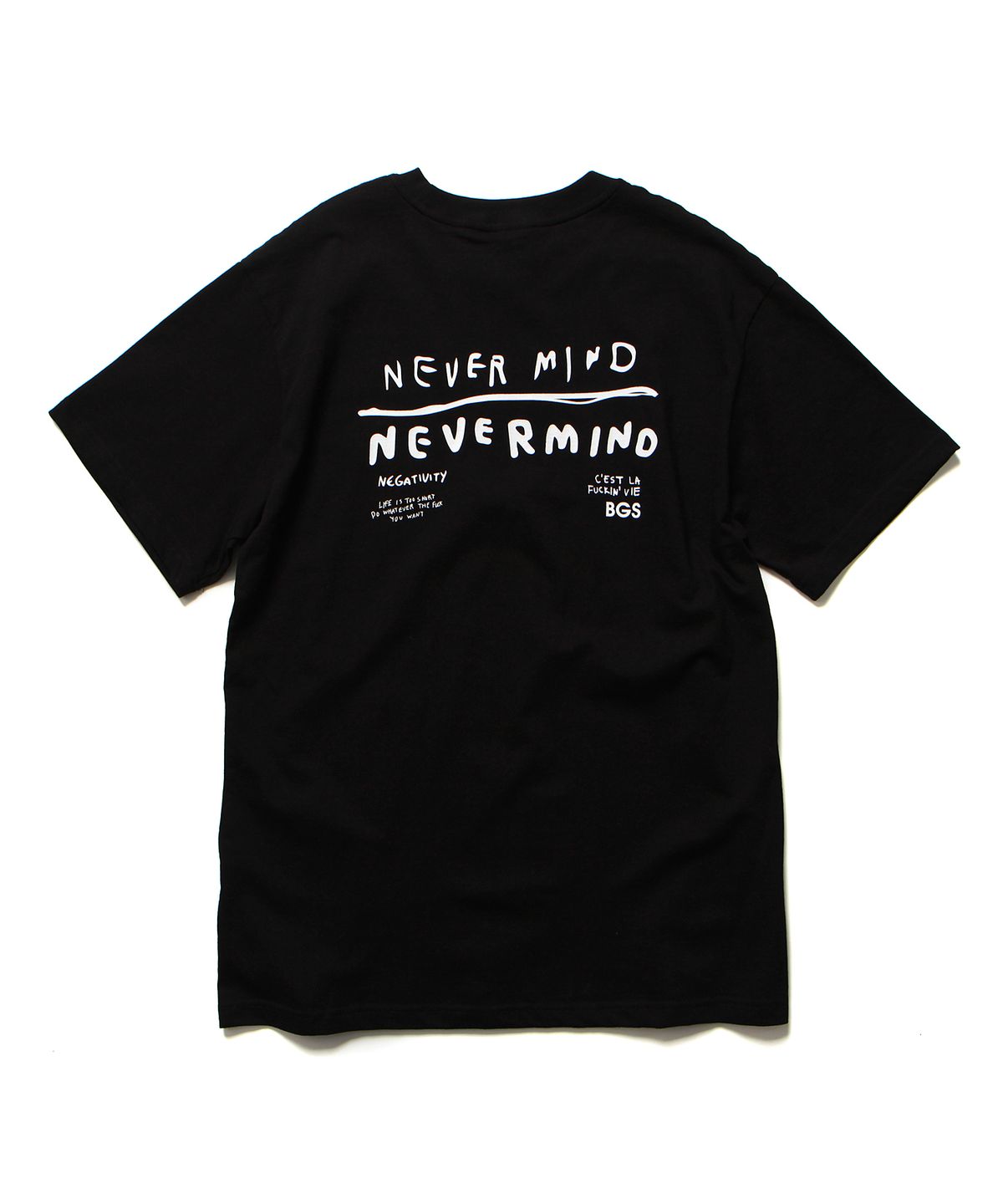 앱놀머씽(ABNORMALTHING) 네버마인드 티셔츠 블랙 (NEVERMIND T-SHIRT BLACK)