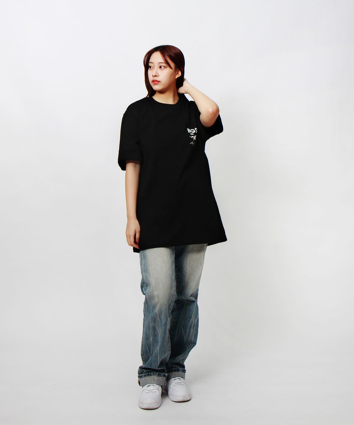 앱놀머씽(ABNORMALTHING) 네버마인드 티셔츠 블랙 (NEVERMIND T-SHIRT BLACK)