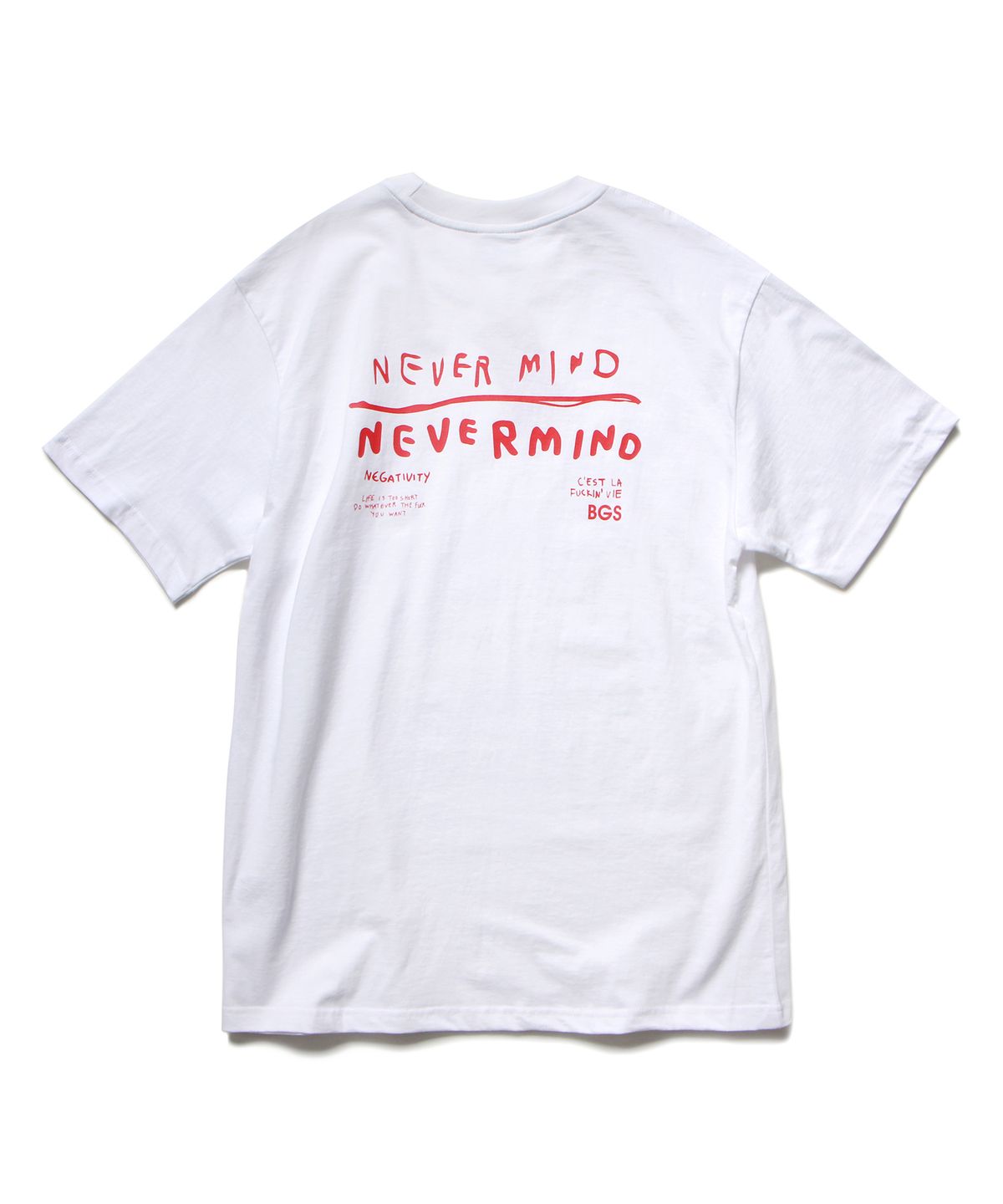 앱놀머씽(ABNORMALTHING) 네버마인드 티셔츠 화이트 (NEVERMIND T-SHIRT WHITE)