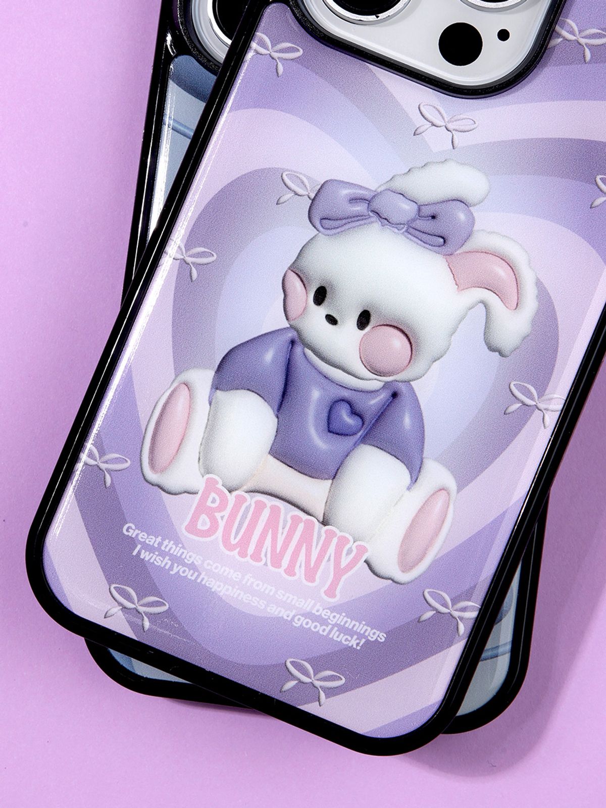 디자인스킨(DESIGNSKIN) [전기종] 에폭시 그래픽 케이스-뉴레트로 퍼플하트/버니