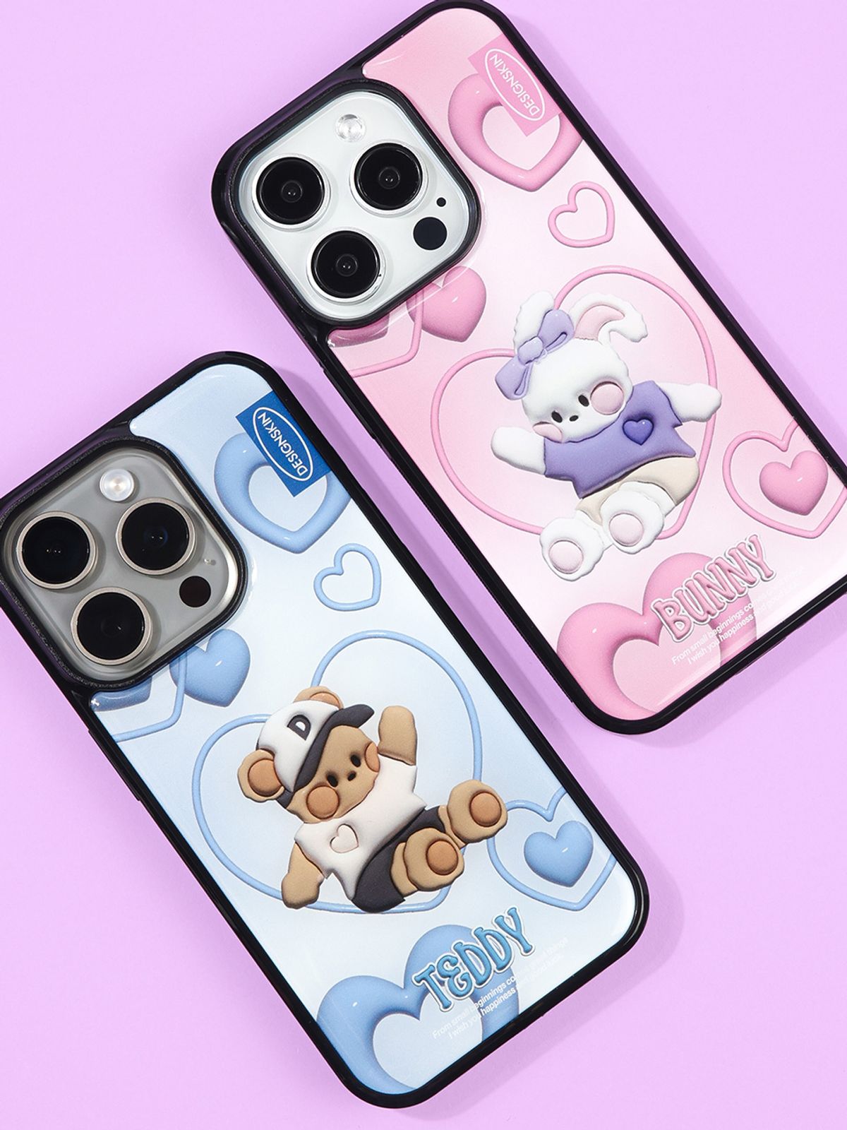디자인스킨(DESIGNSKIN) [전기종] 에폭시 그래픽 케이스-뉴레트로 엠보하트/버니
