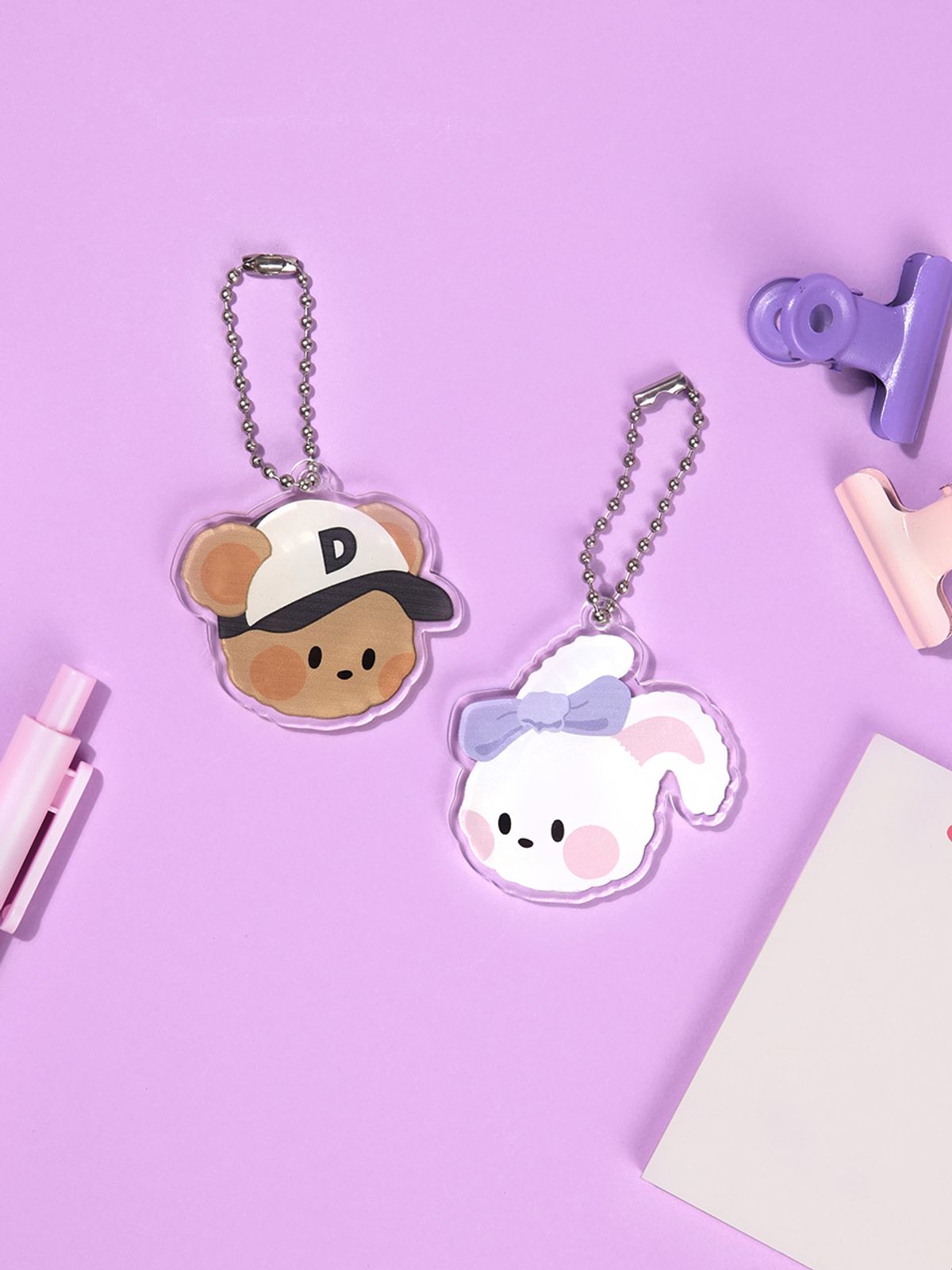 디자인스킨(DESIGNSKIN) 뉴레트로 아크릴 키링-테디