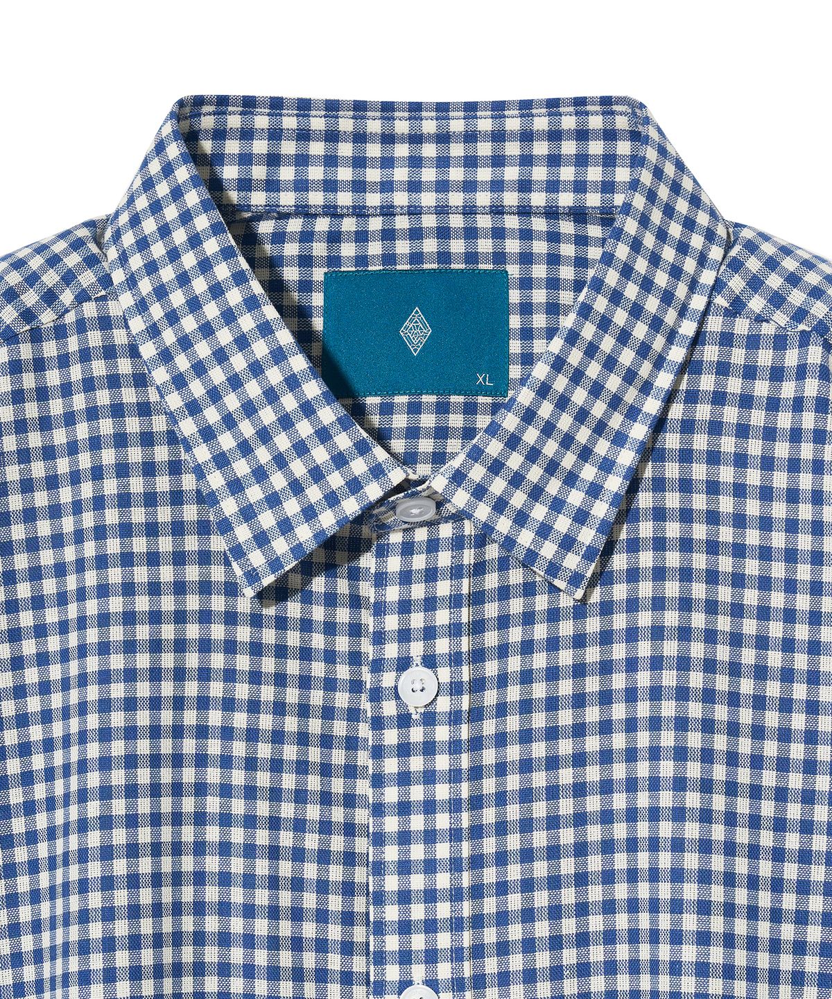 다이아몬드 레이라(DIAMOND LAYLA) Gingham Check 1/2 shirt S143  Blue
