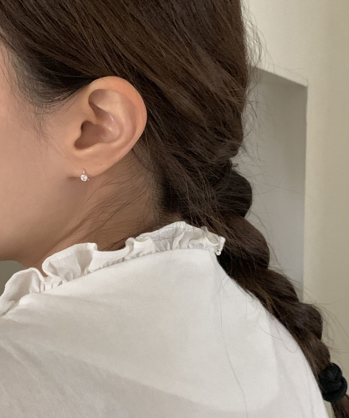 바라두(BARADU) [BARADU 925] Minimal bezel hoop earrings