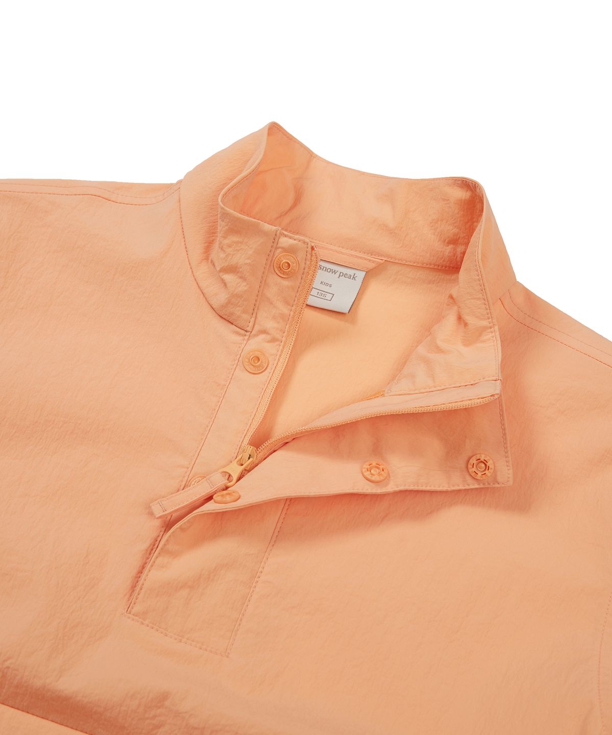 스노우피크 어패럴 키즈(SNOWPEAK APPAREL KIDS) 키즈 루트 스탠드넥 반팔 아노락 Light Orange (S24MKRAN80)