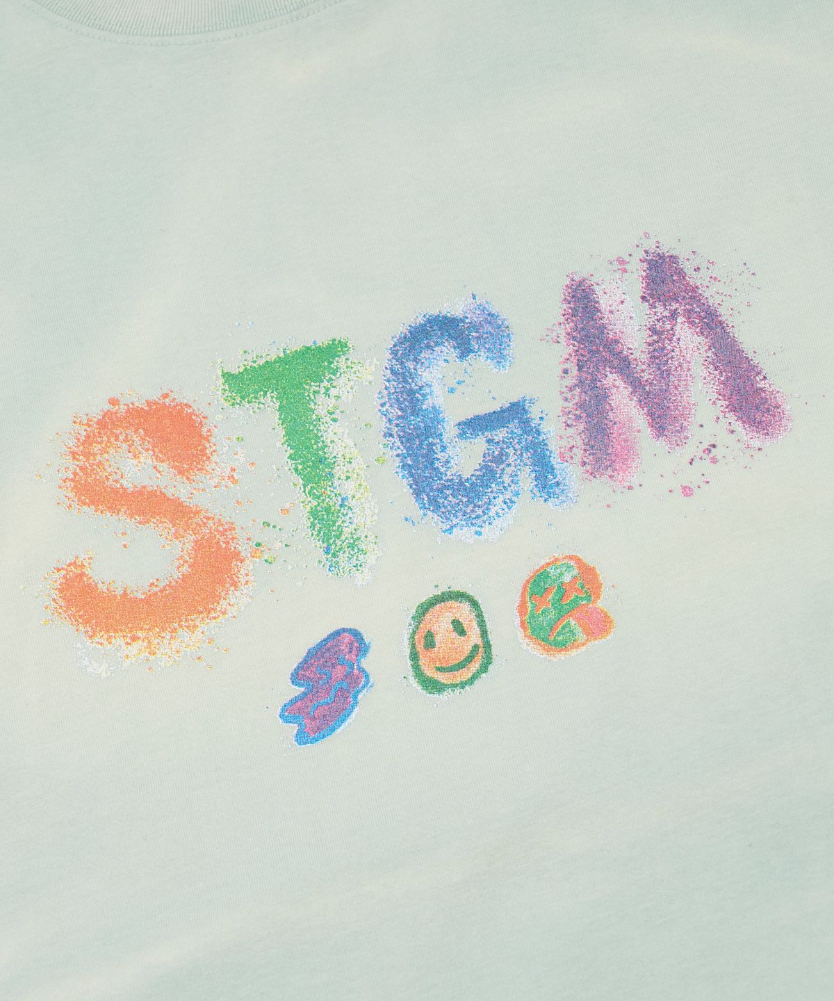스티그마(STIGMA) Crayon STGM Vintage-Like Washed Oversized Short Sleeves T-Shirts Sky Blue