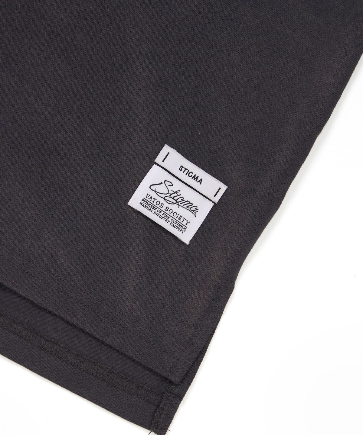 스티그마(STIGMA) Cross Smile Vintage-Like Washed Oversized Short Sleeves T-Shirts Charcoal